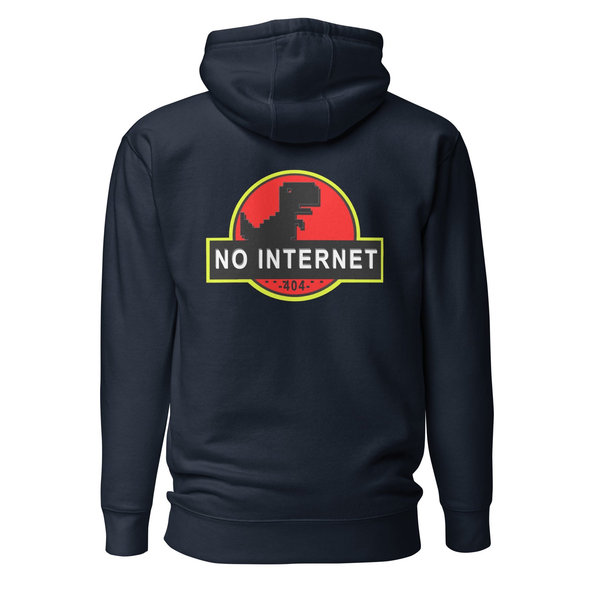 No internet 404 - Unisex Hoodie (back print) by DarkByteGear