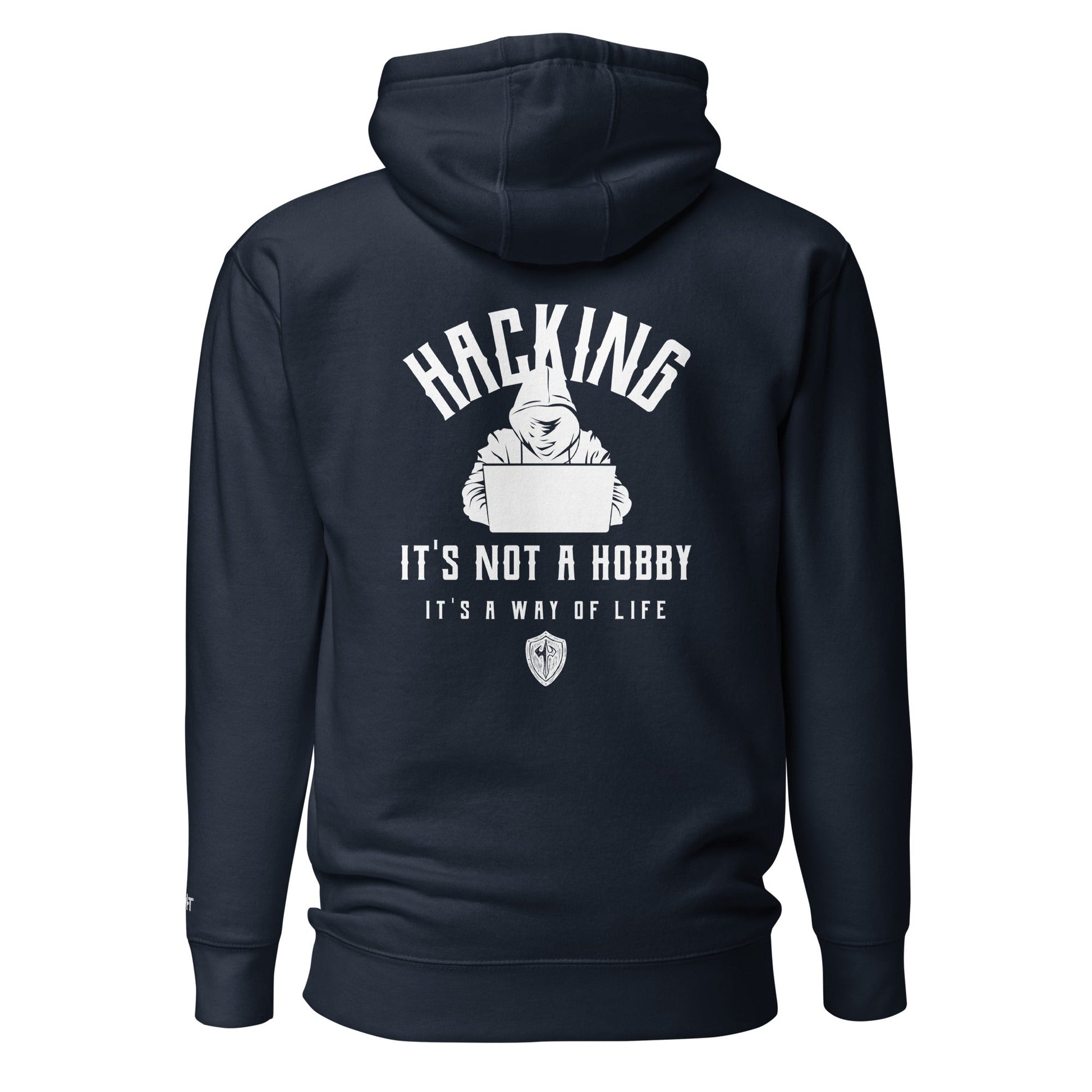 Hacking It's not a hobby; it's a way of life - Unisex Hoodie (back print) by DarkByteGear