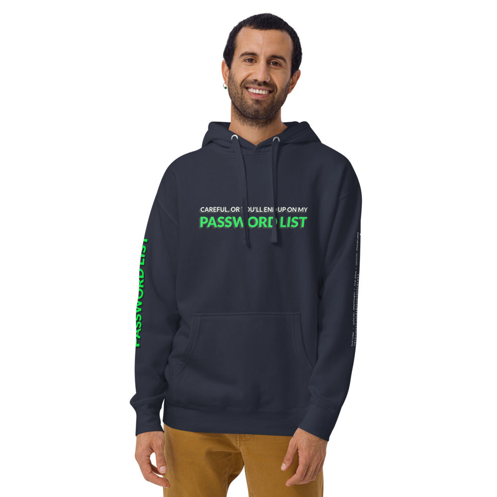 Password List - Unisex Hoodie by DarkByteGear