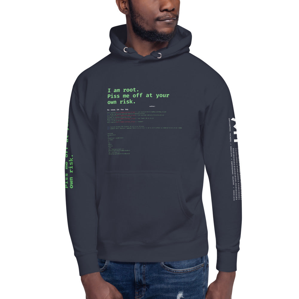I am root. Piss me off at your own risk - Unisex Hoodie by DarkByteGear
