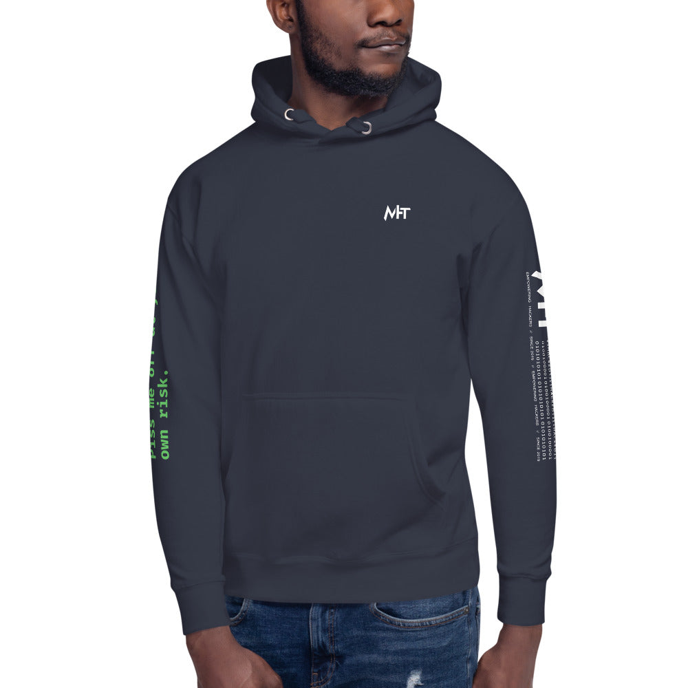 I am root. Piss me off at your own risk - Unisex Hoodie (back print) by DarkByteGear