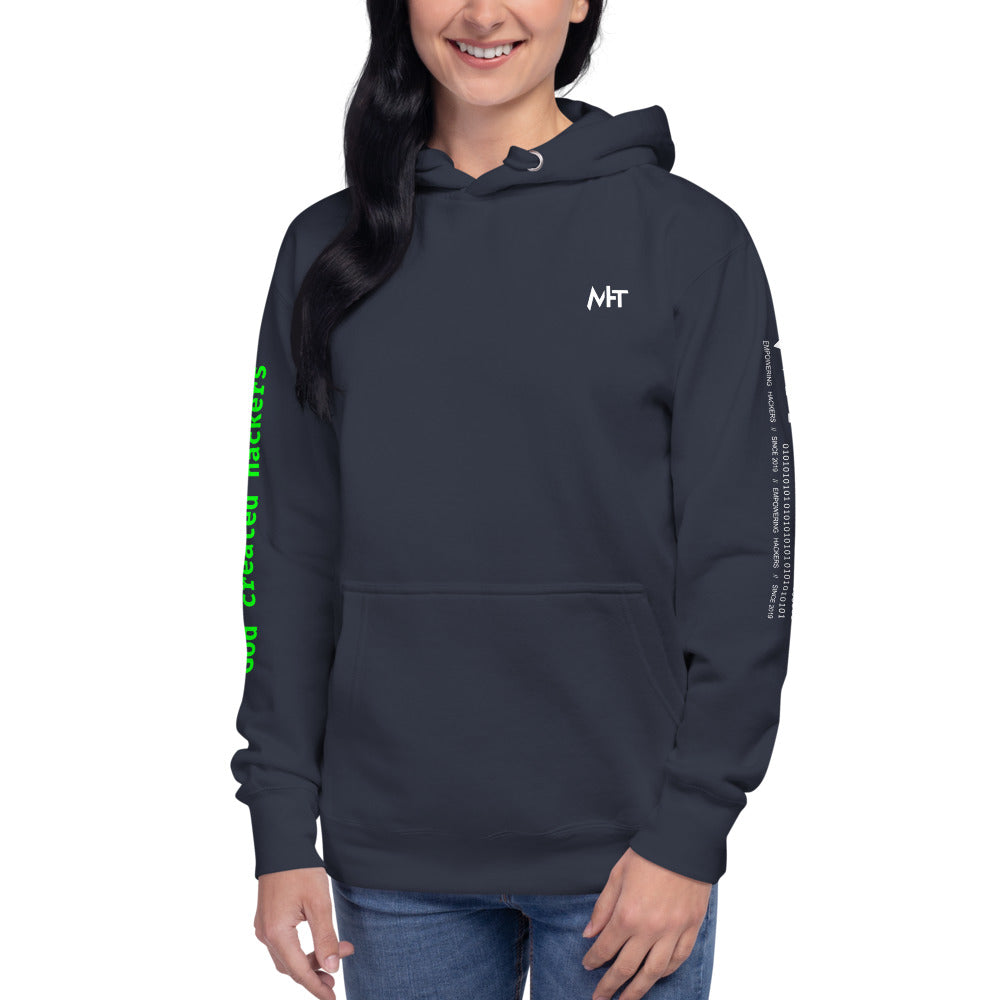 On the 8th day God created hackers - Unisex Hoodie (back print) by DarkByteGear