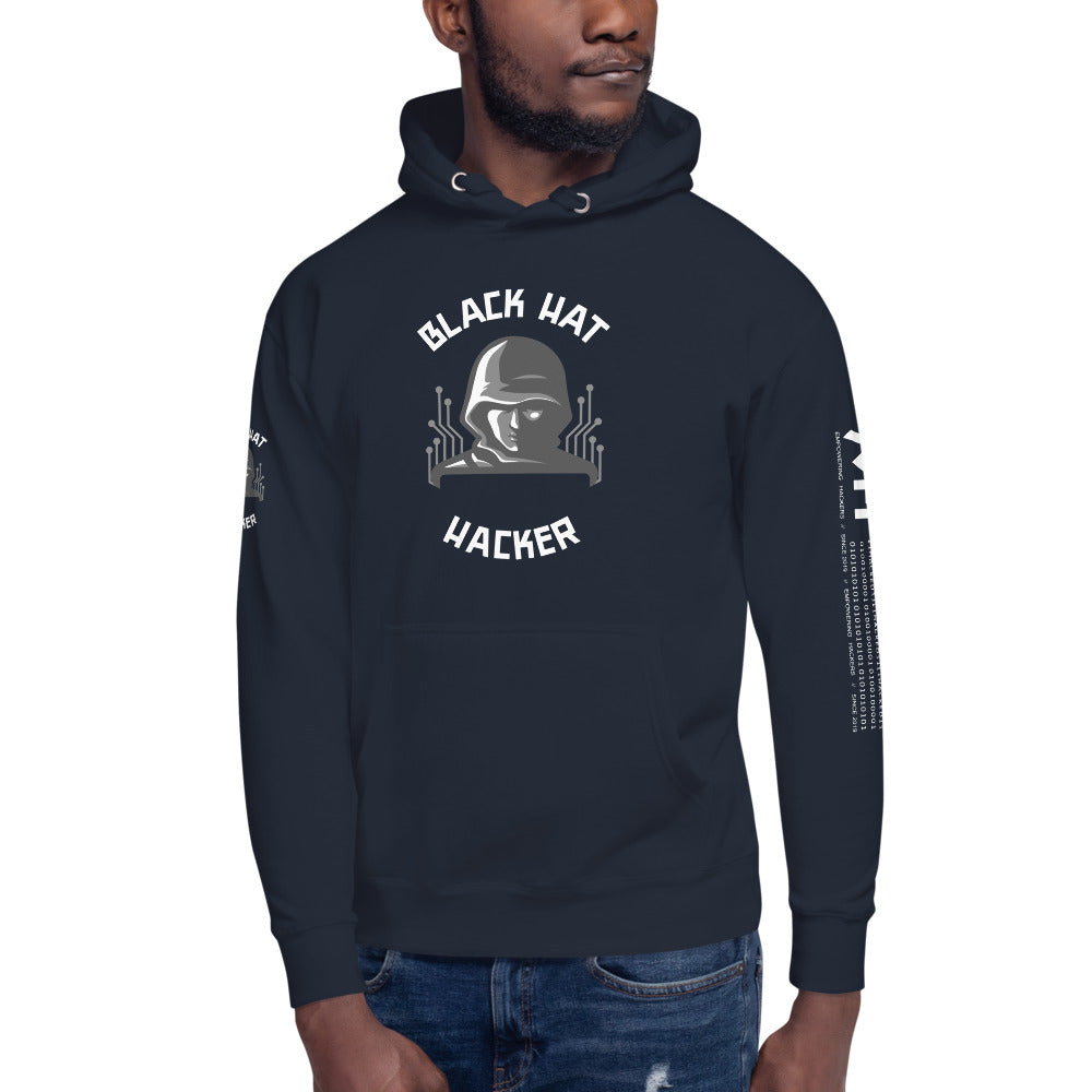 Black Hat Hacker - Unisex Hoodie (back print ) by DarkByteGear