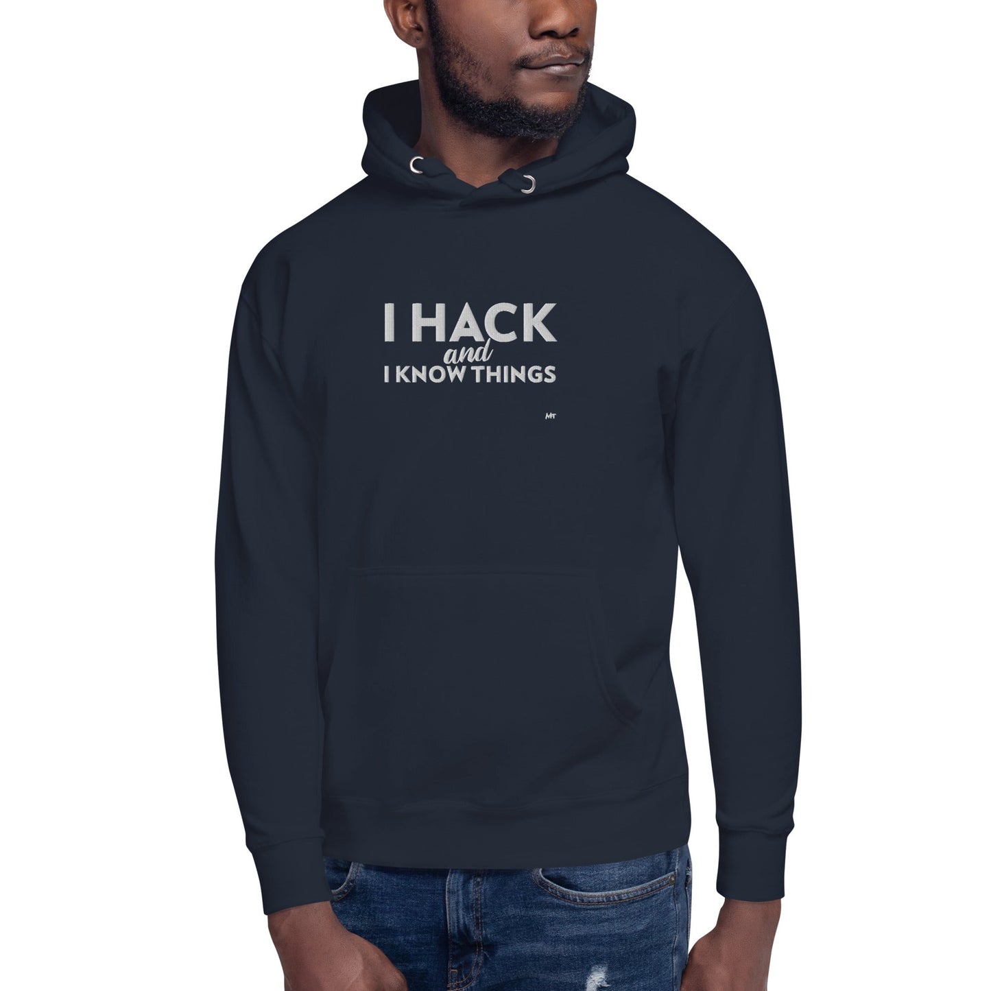 I hack and I know things - Unisex Hoodie (embroidered) by DarkByteGear