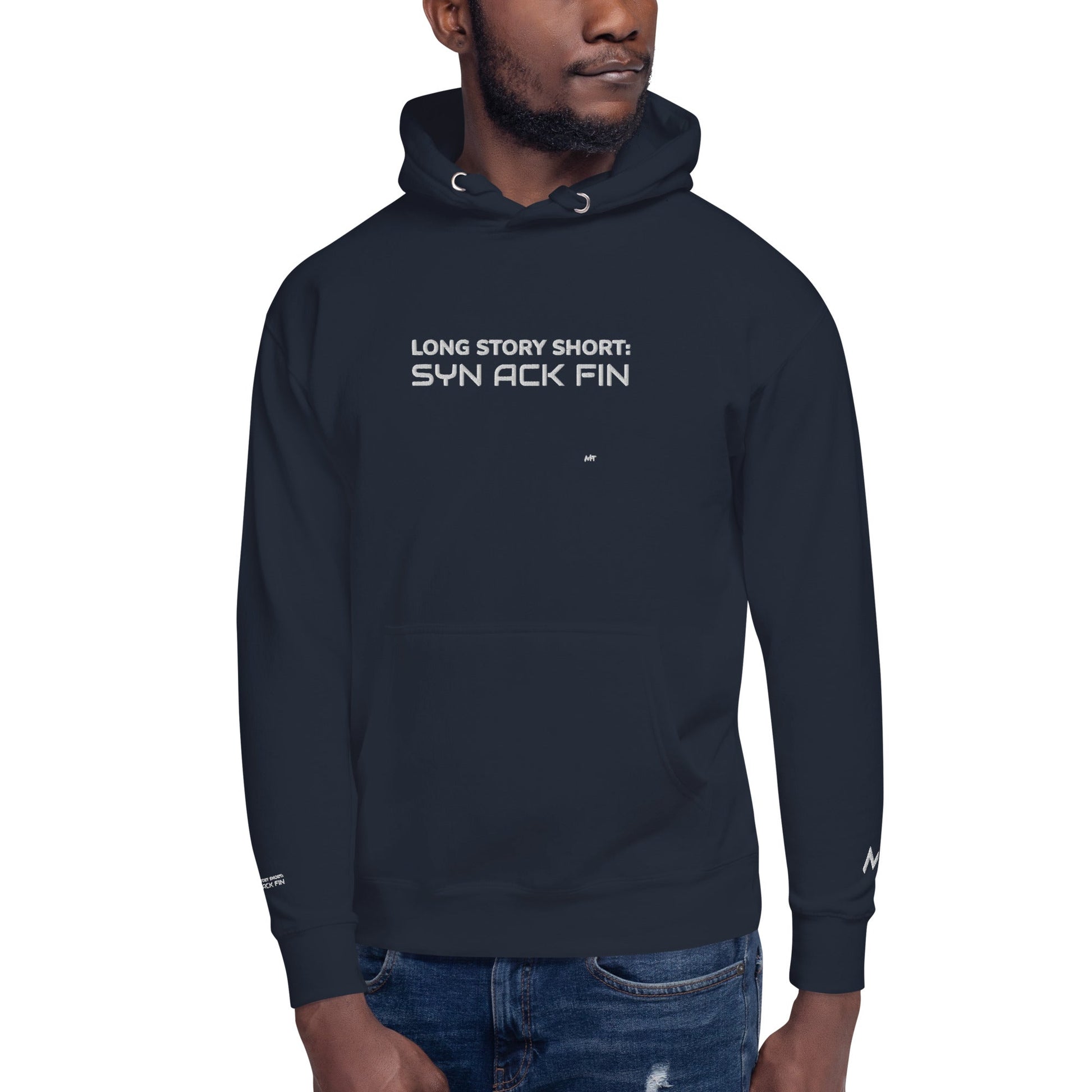 Long story short - Syn Ack Fin - Unisex Hoodie (Embroidery) by DarkByteGear
