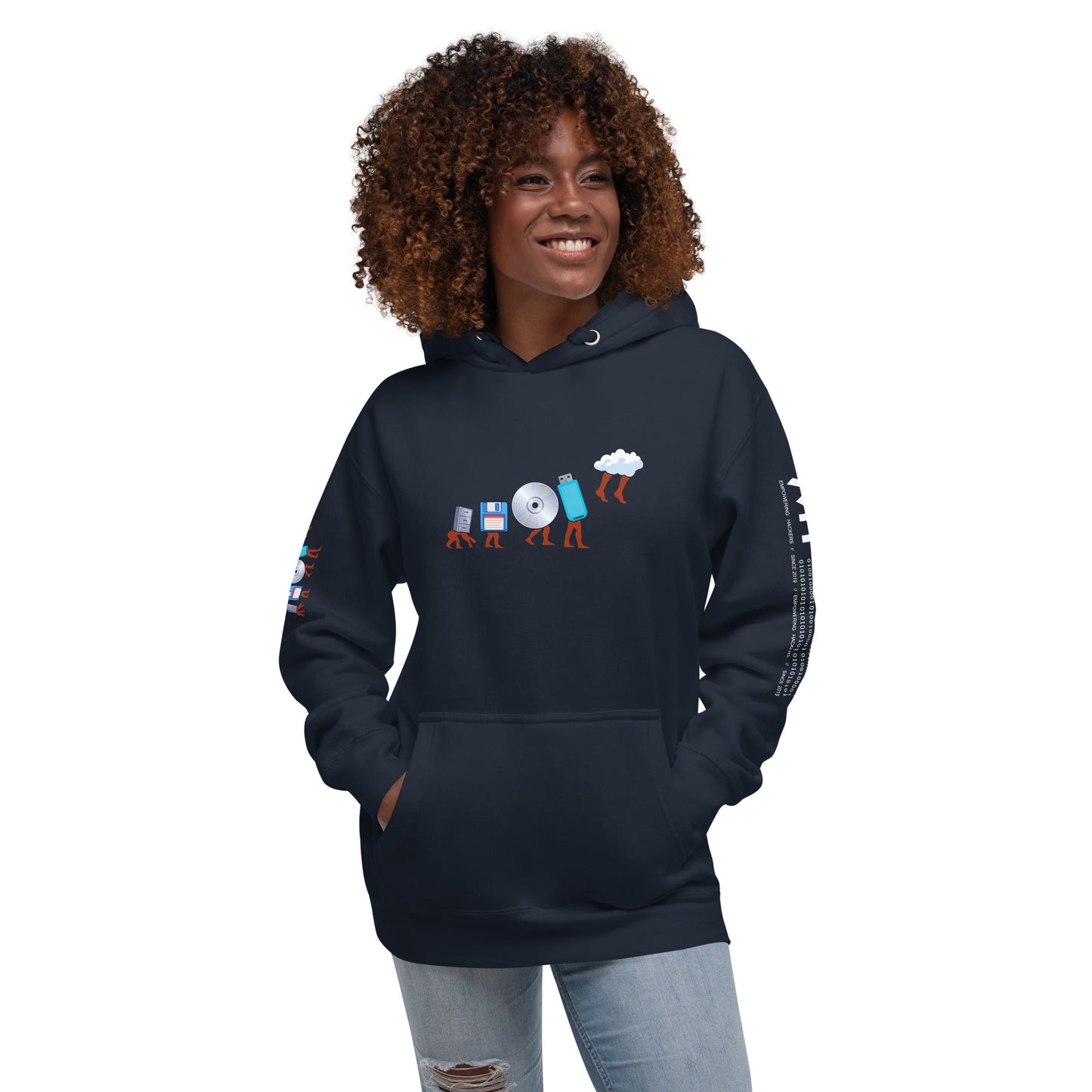 Evolution of data storage - Unisex Hoodie by DarkByteGear