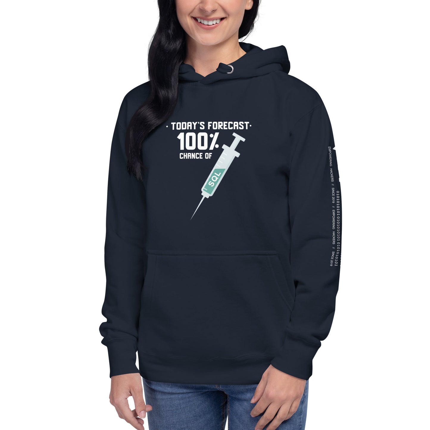 Today's forecast 100% chance of SQL injection - Unisex Hoodie by DarkByteGear