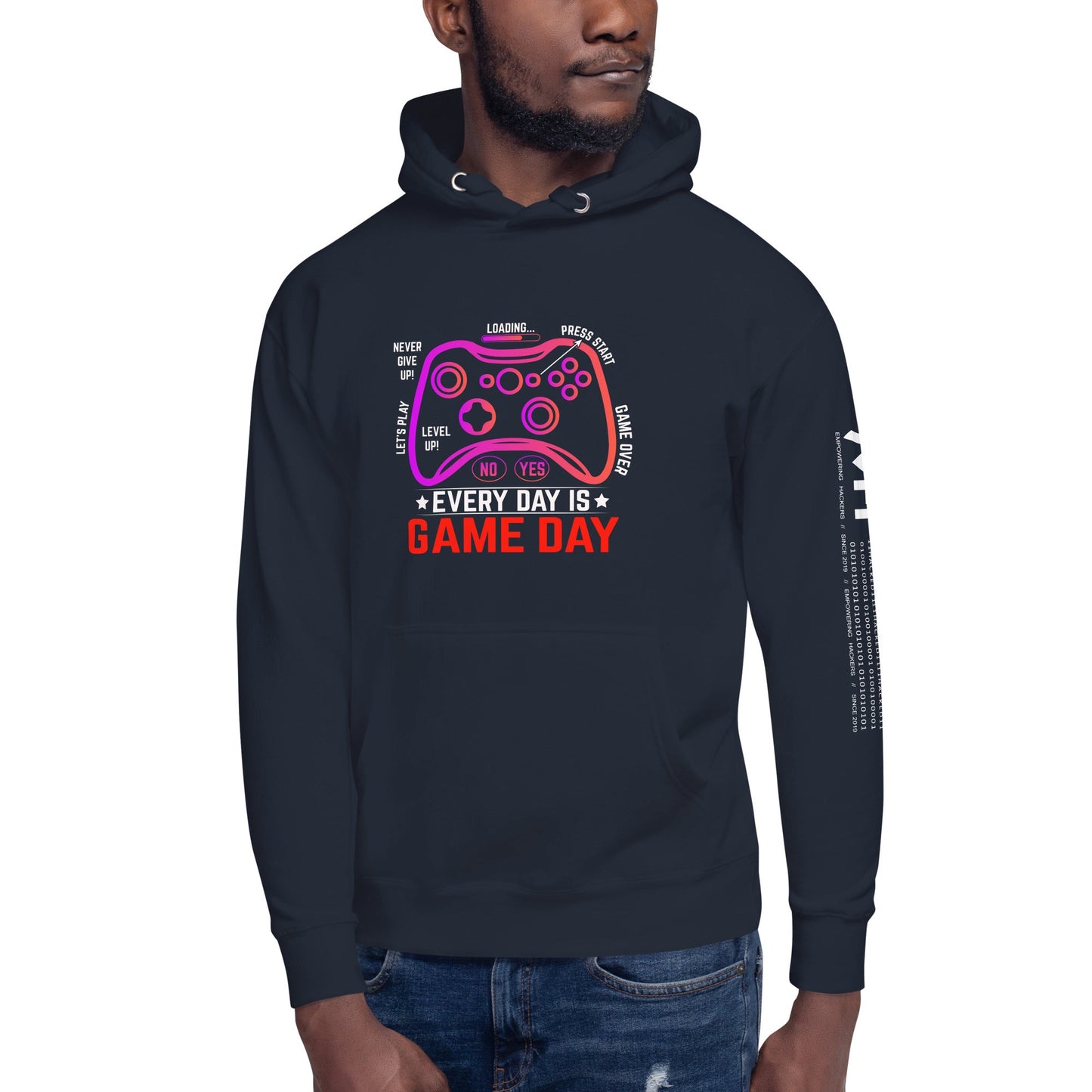 Never Give Up, everyday is Game Day - Unisex Hoodie by DarkByteGear