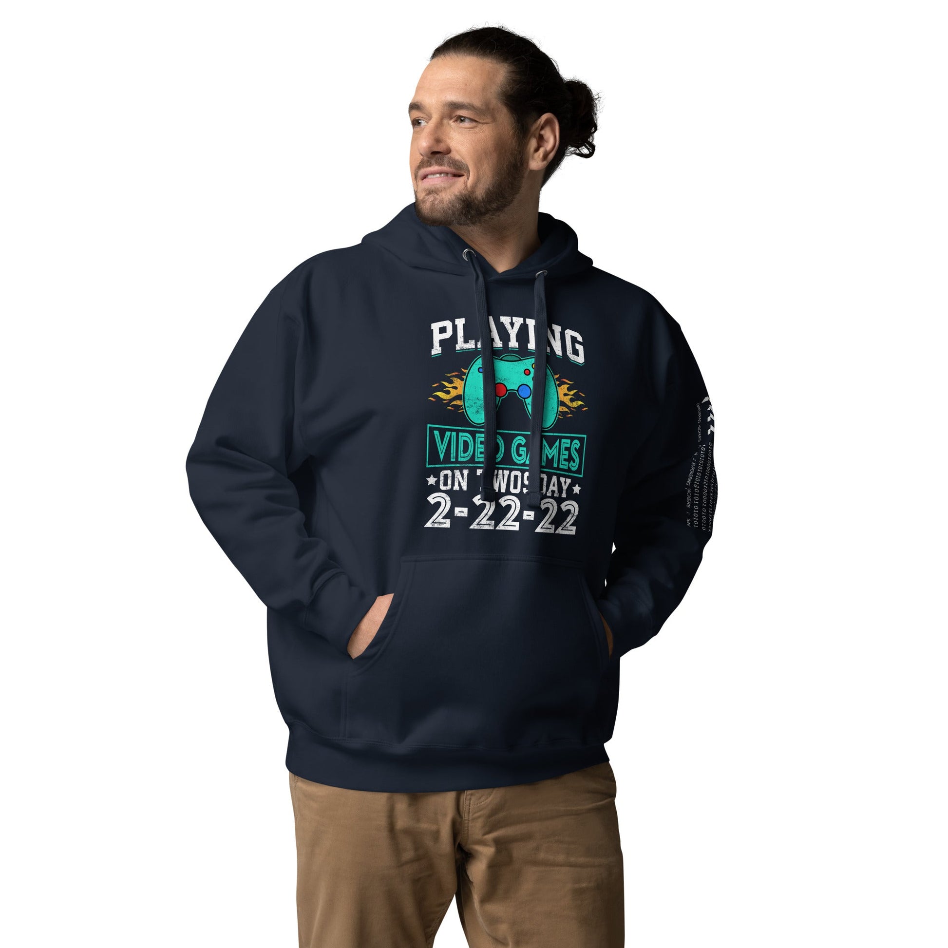 Playing Videogames on Twosday - Unisex Hoodie by DarkByteGear