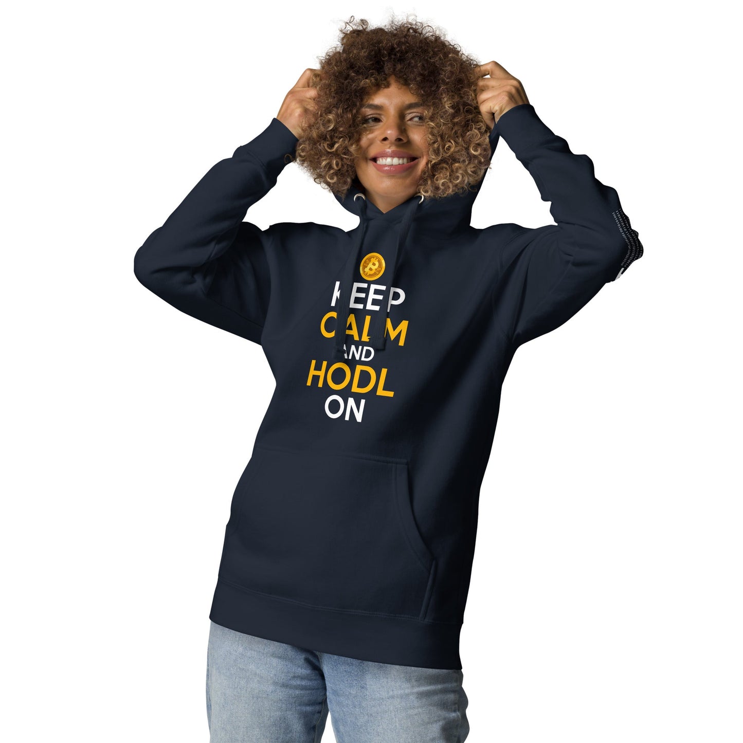 Keep Clam and HODL On Unisex Hoodie by DarkByteGear