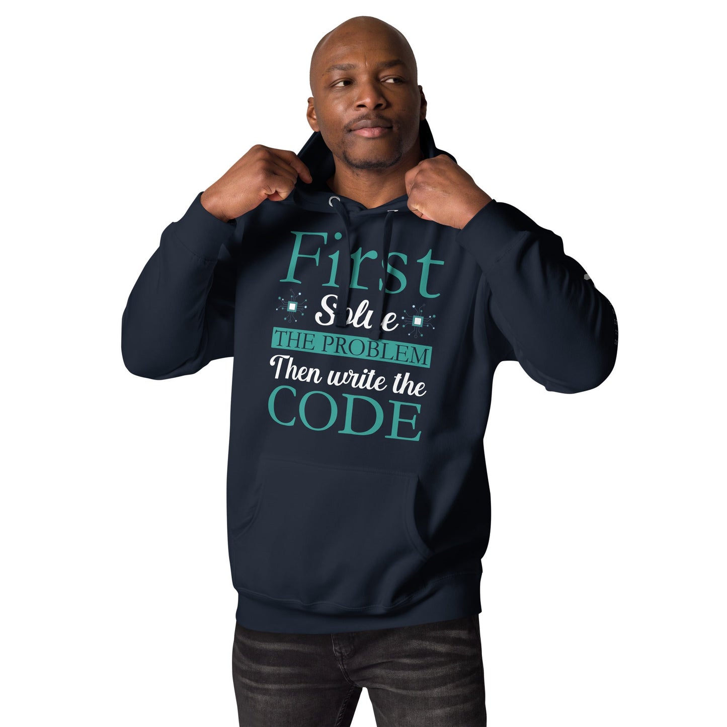 First, Solve the problem; then, Write the code V3 - Unisex Hoodie by DarkByteGear