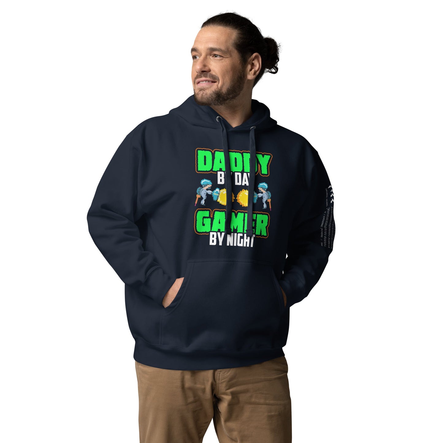 Daddy by Day, Gamer by Night Unisex Hoodie by DarkByteGear