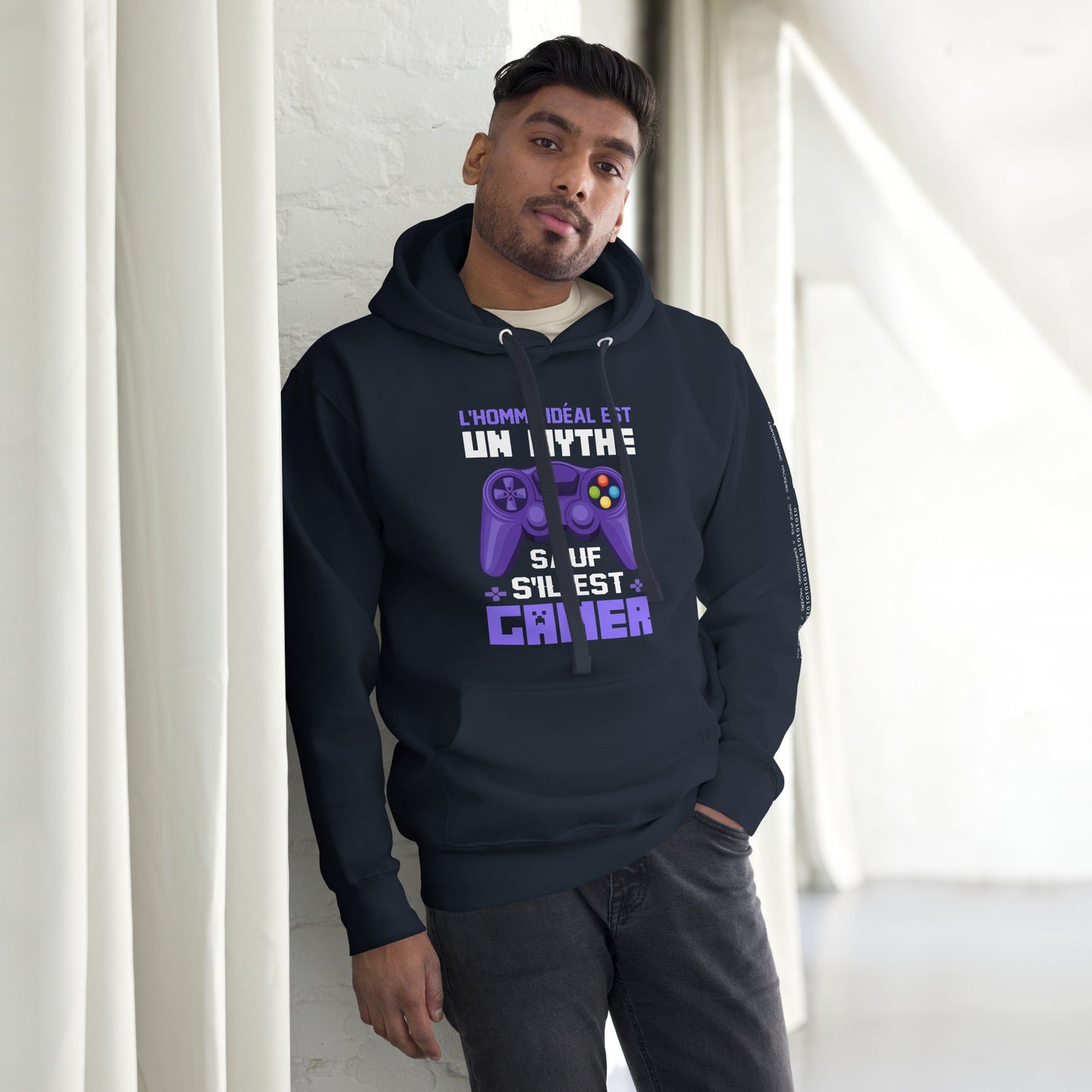 L'HOMME IDEAL EST UN MYTHE SAUF S'IL EST GAMER - Unisex Hoodie by DarkByteGear