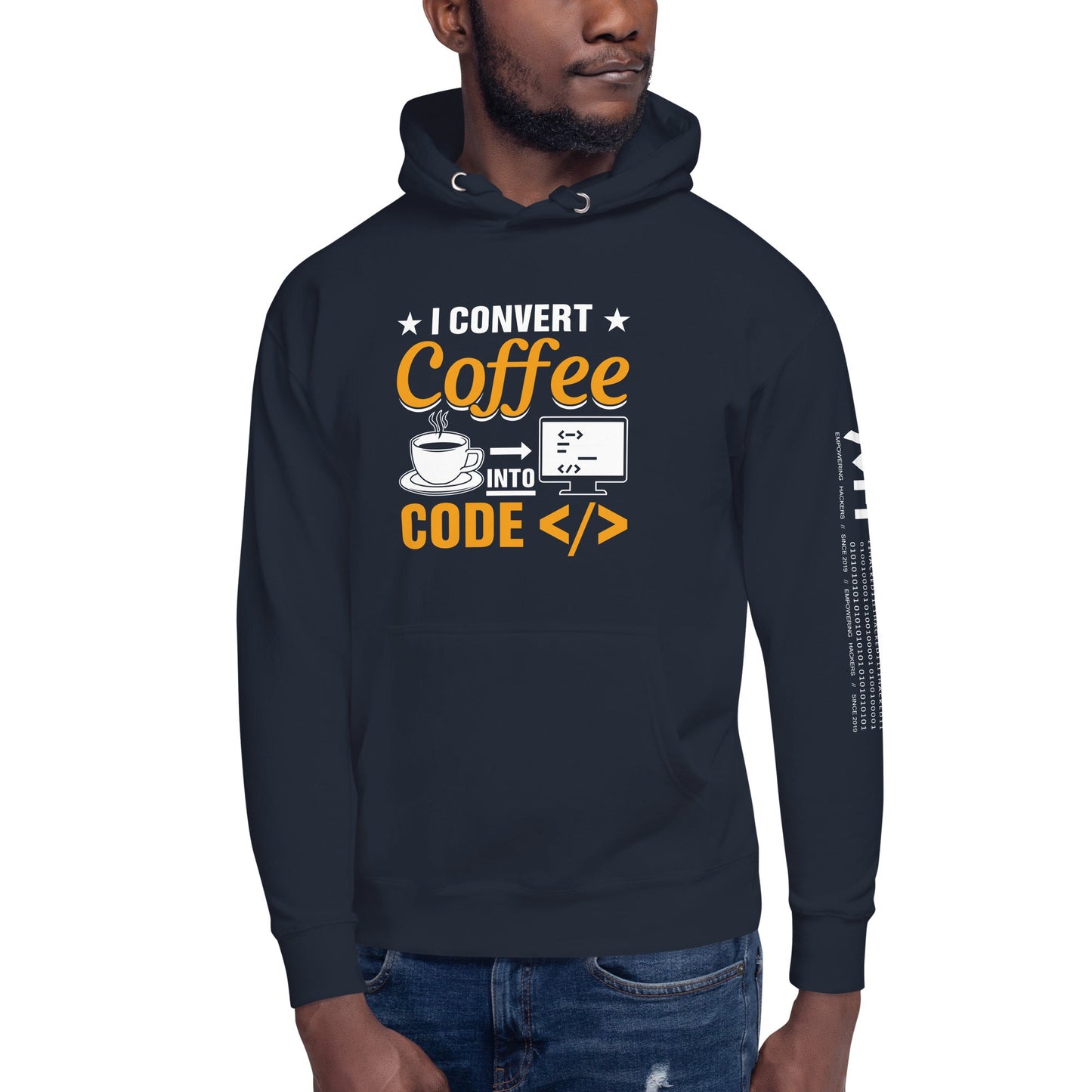 I Convert Coffee into Code </> - Unisex Hoodie by DarkByteGear