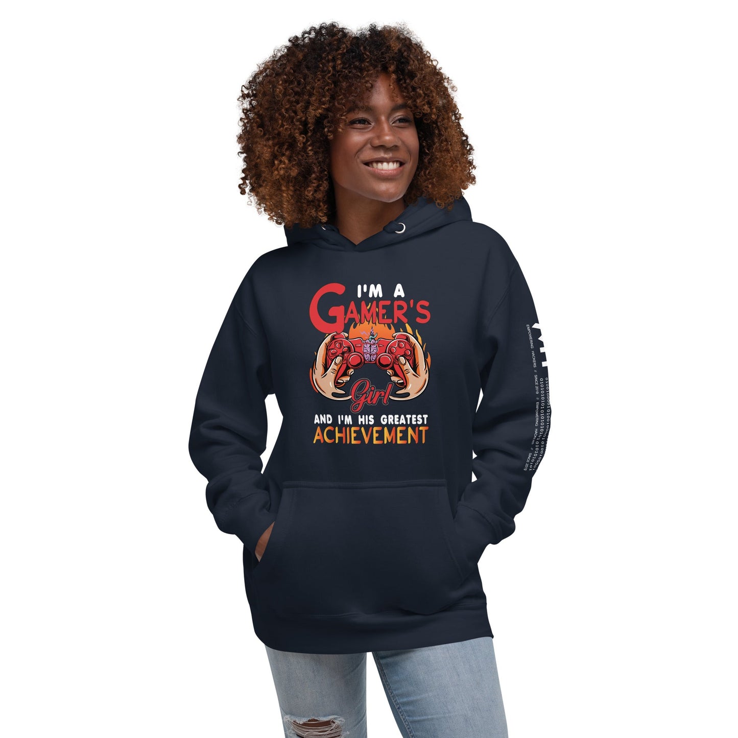 I am a Gamer's girl, I am his Greatest Achievement - Unisex Hoodie by DarkByteGear