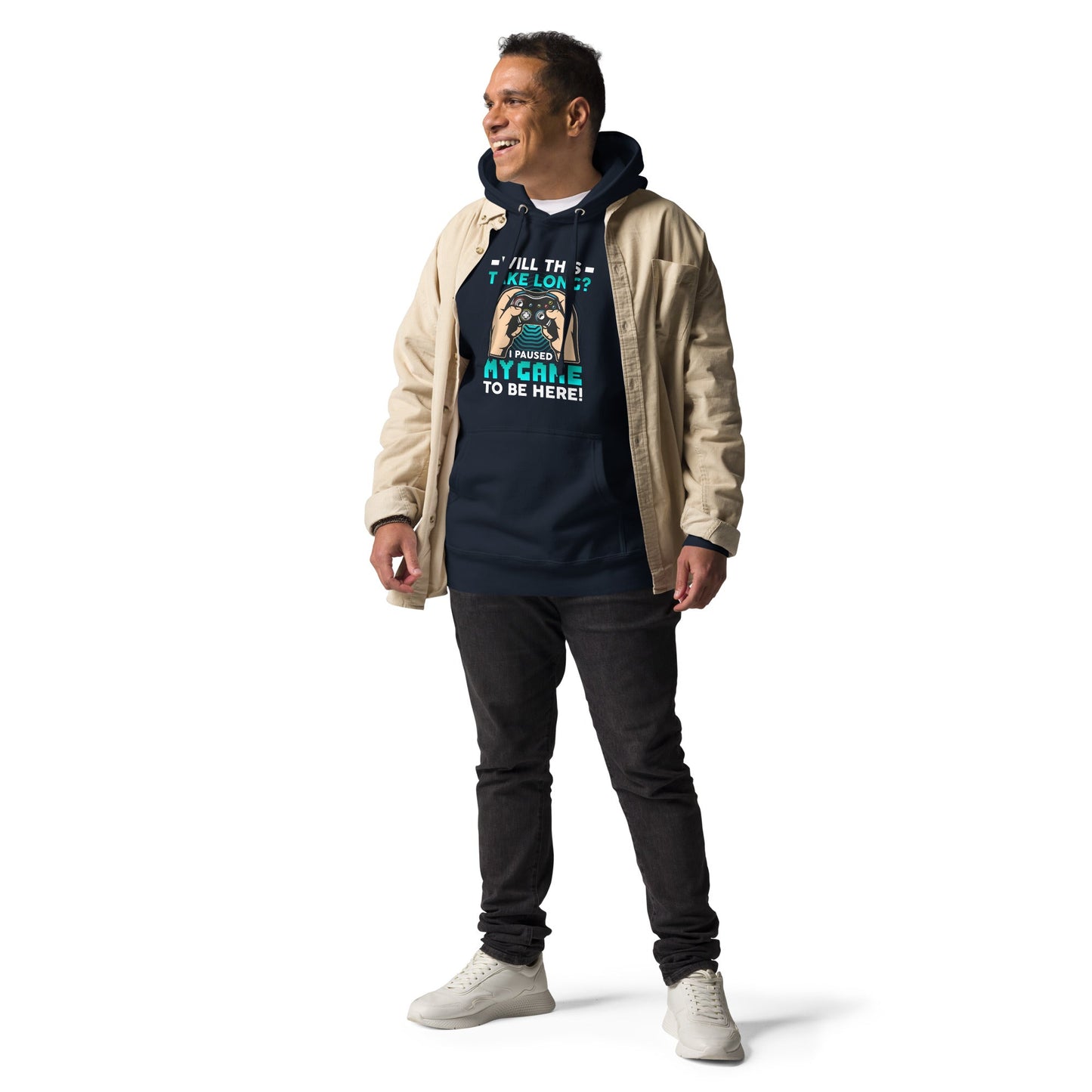 Will this take long, I paused my game to be here - Unisex Hoodie by DarkByteGear