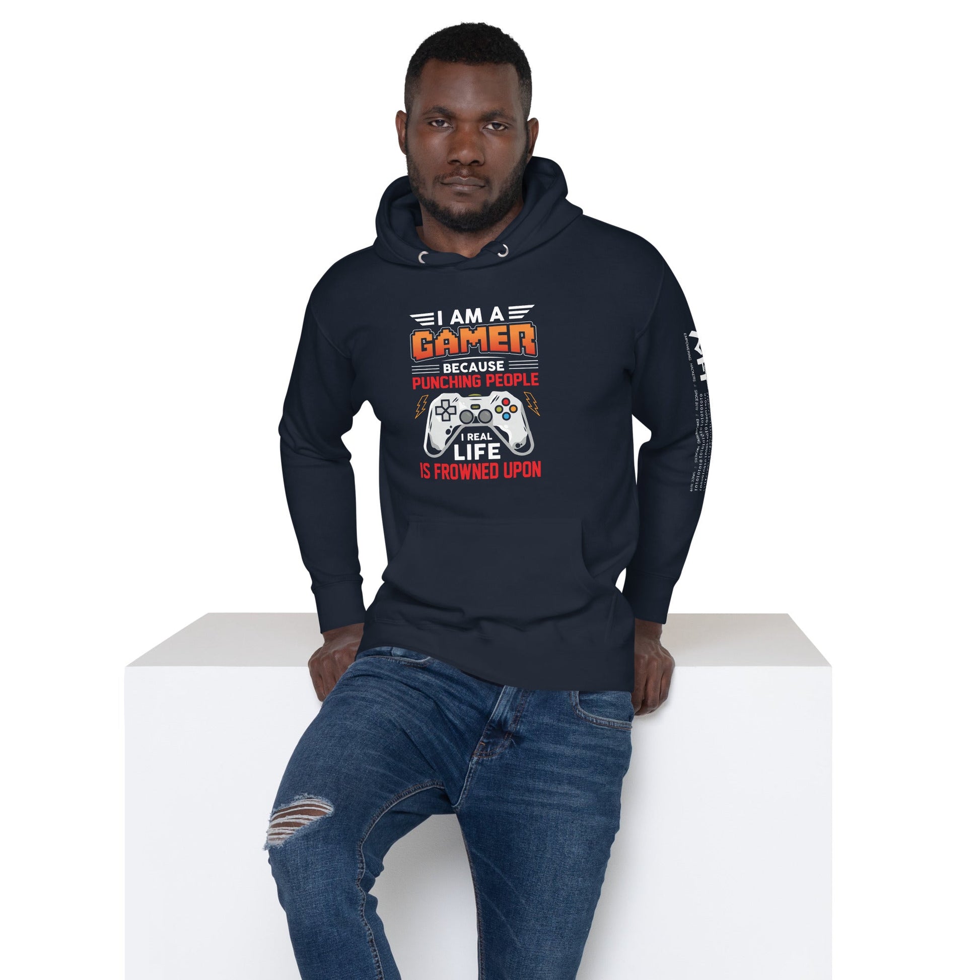 I am a Gamer because Punching people in real life is frowned upon - Unisex Hoodie by DarkByteGear