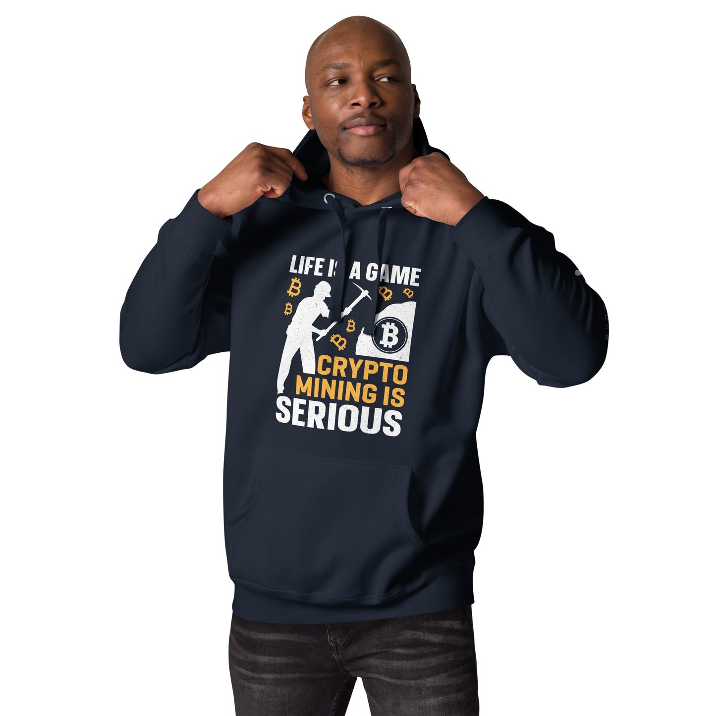 Life is a Game, Bitcoin Mining is Serious - Unisex Hoodie by DarkByteGear