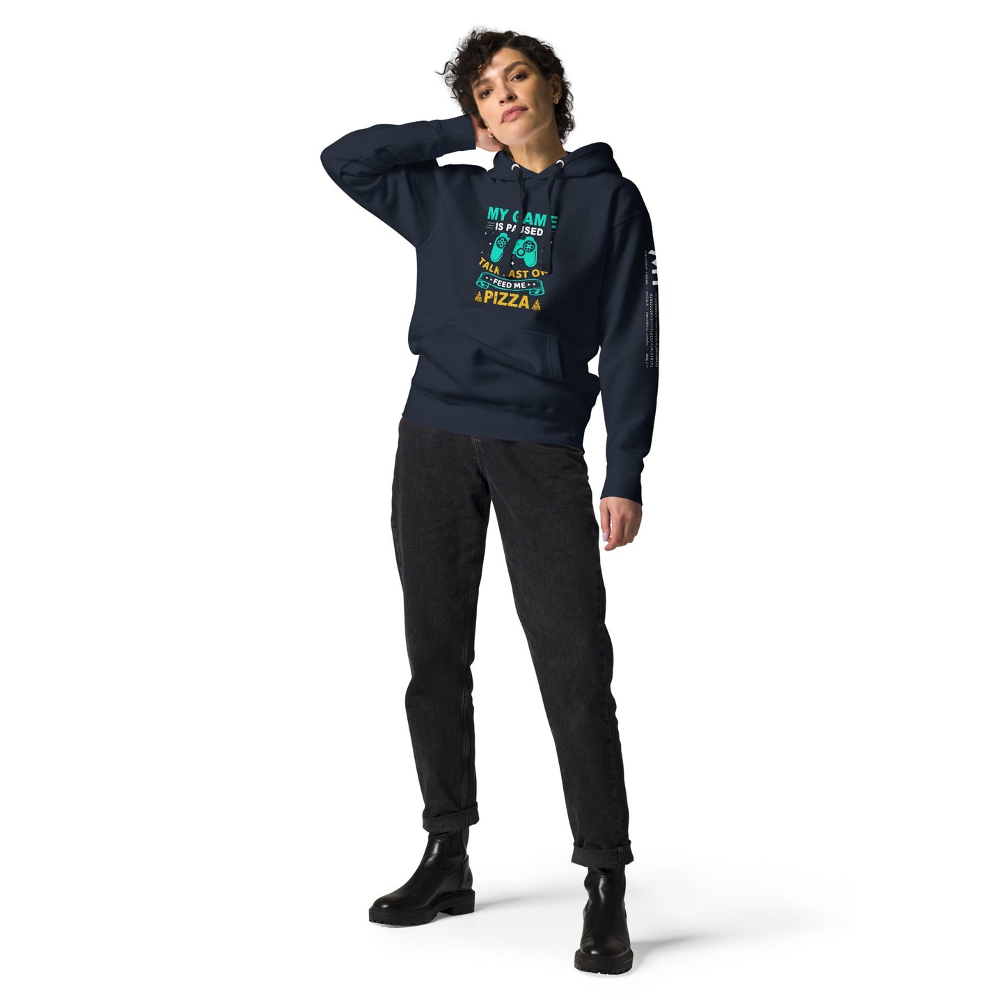 My Game is Paused, Talk Fast or Feed me Pizza - Unisex Hoodie by DarkByteGear