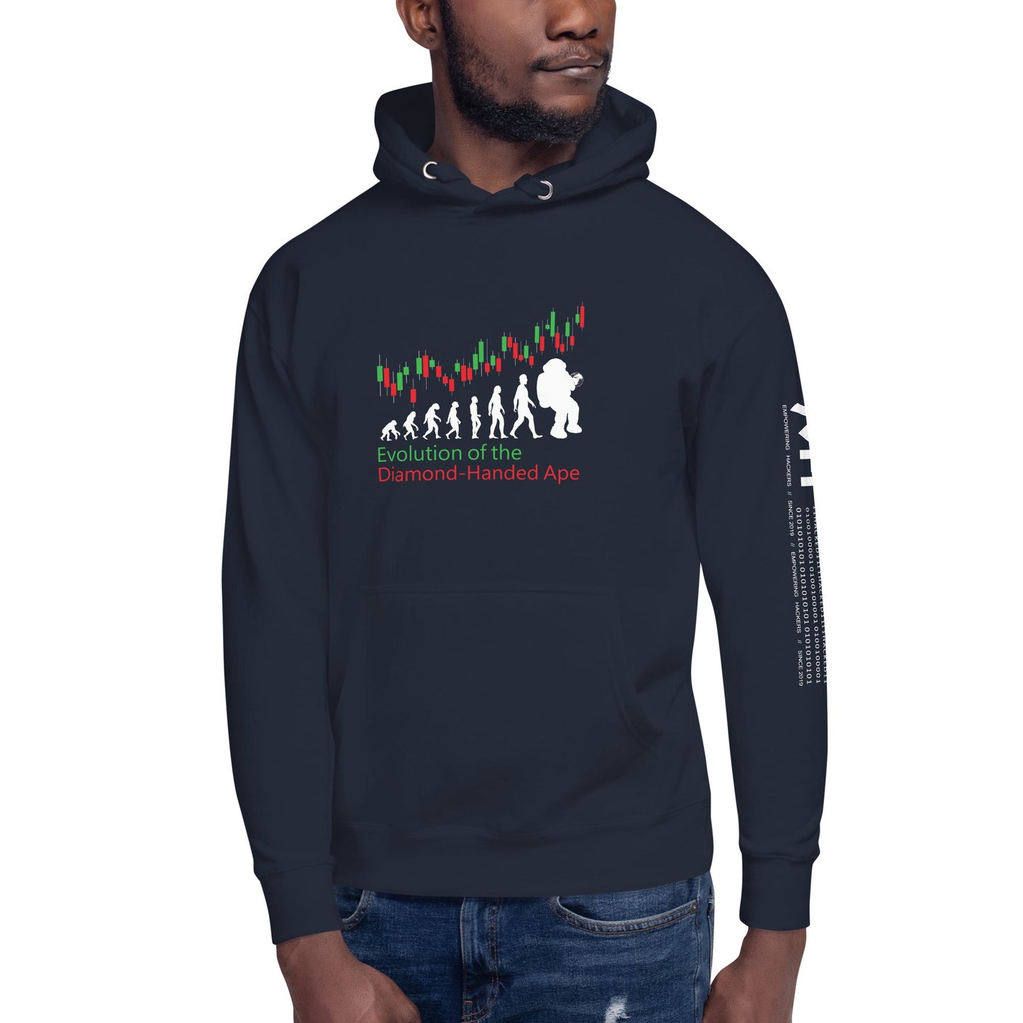 Evolution of the Diamond-handed Ape - Unisex Hoodie by DarkByteGear