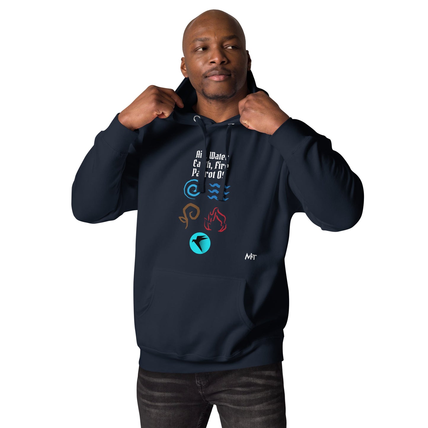 Air, Water, Earth, Fire, Parrot OS - Unisex Hoodie by DarkByteGear