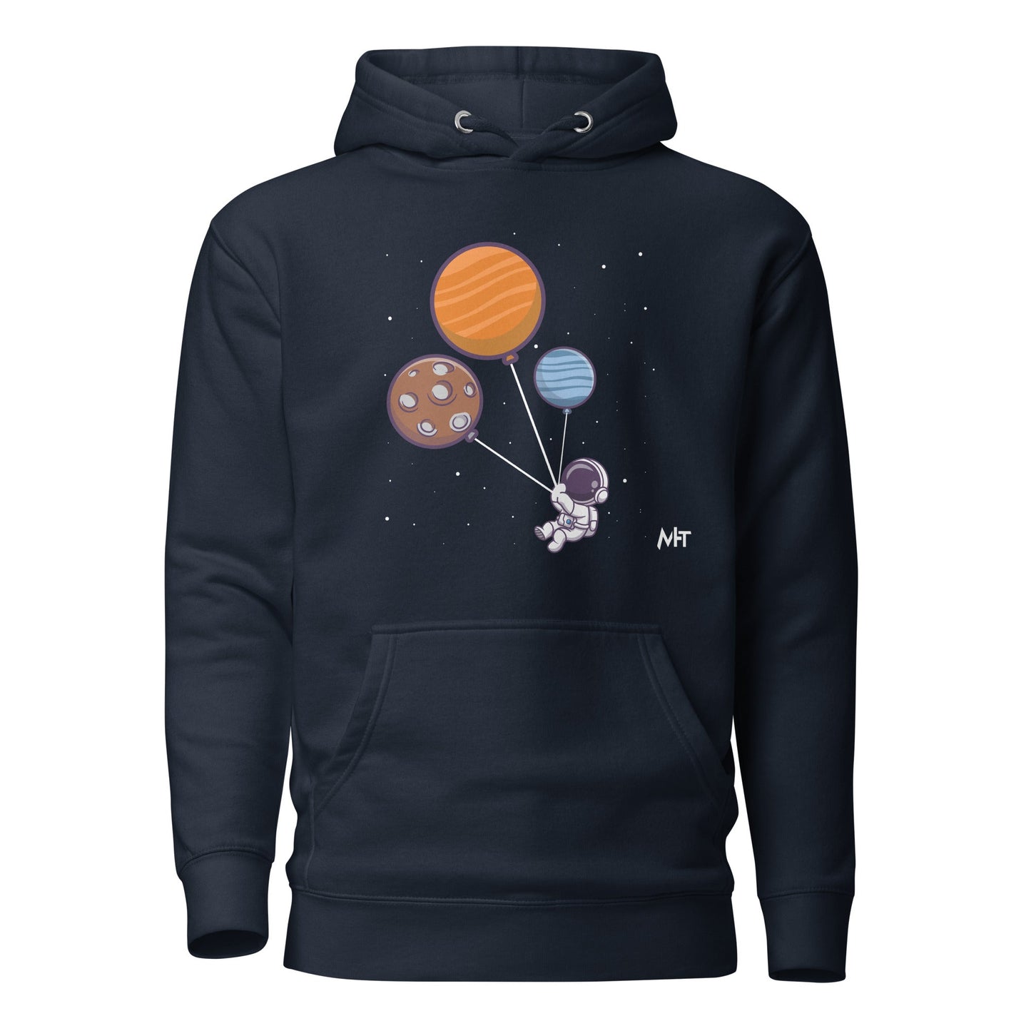 Astronaut with Balloons in Space - Unisex Hoodie by DarkByteGear