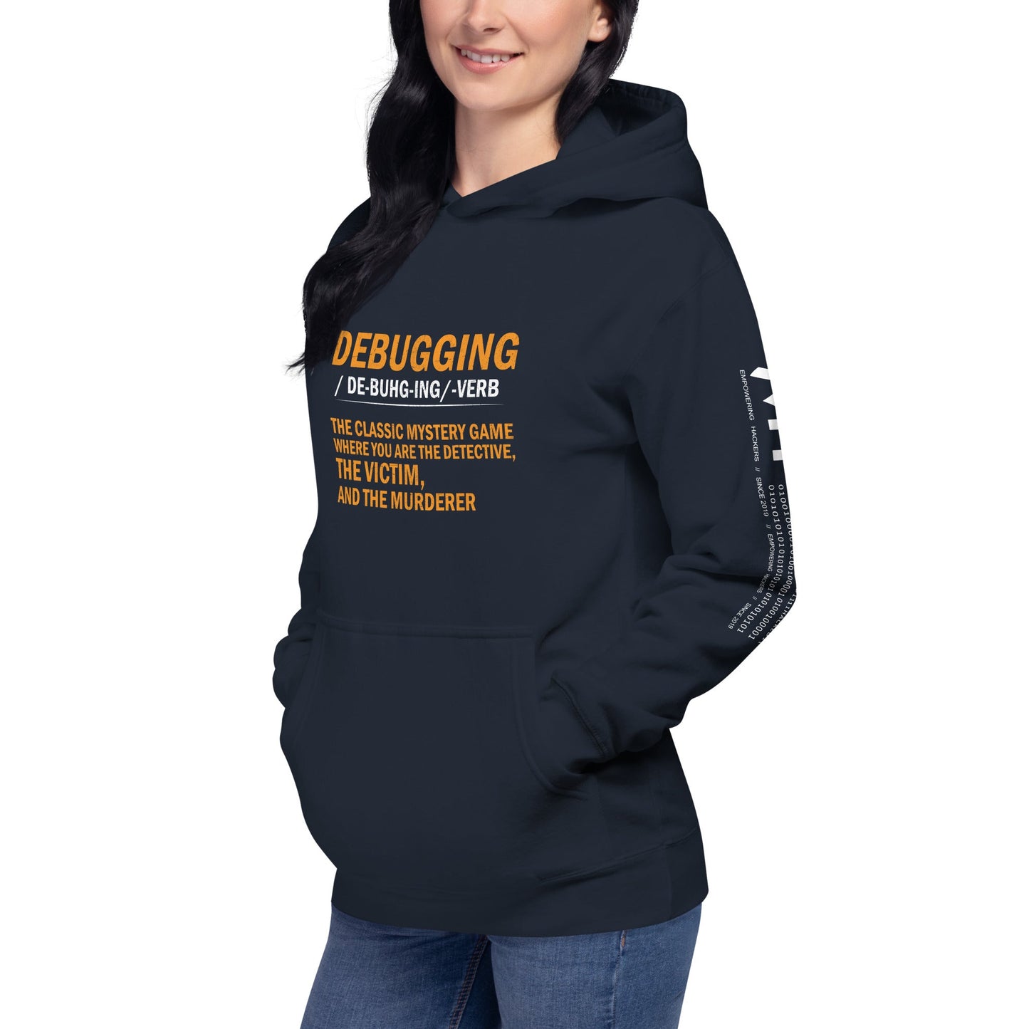 Debugging definition ( Orange Text ) - Unisex Hoodie by DarkByteGear