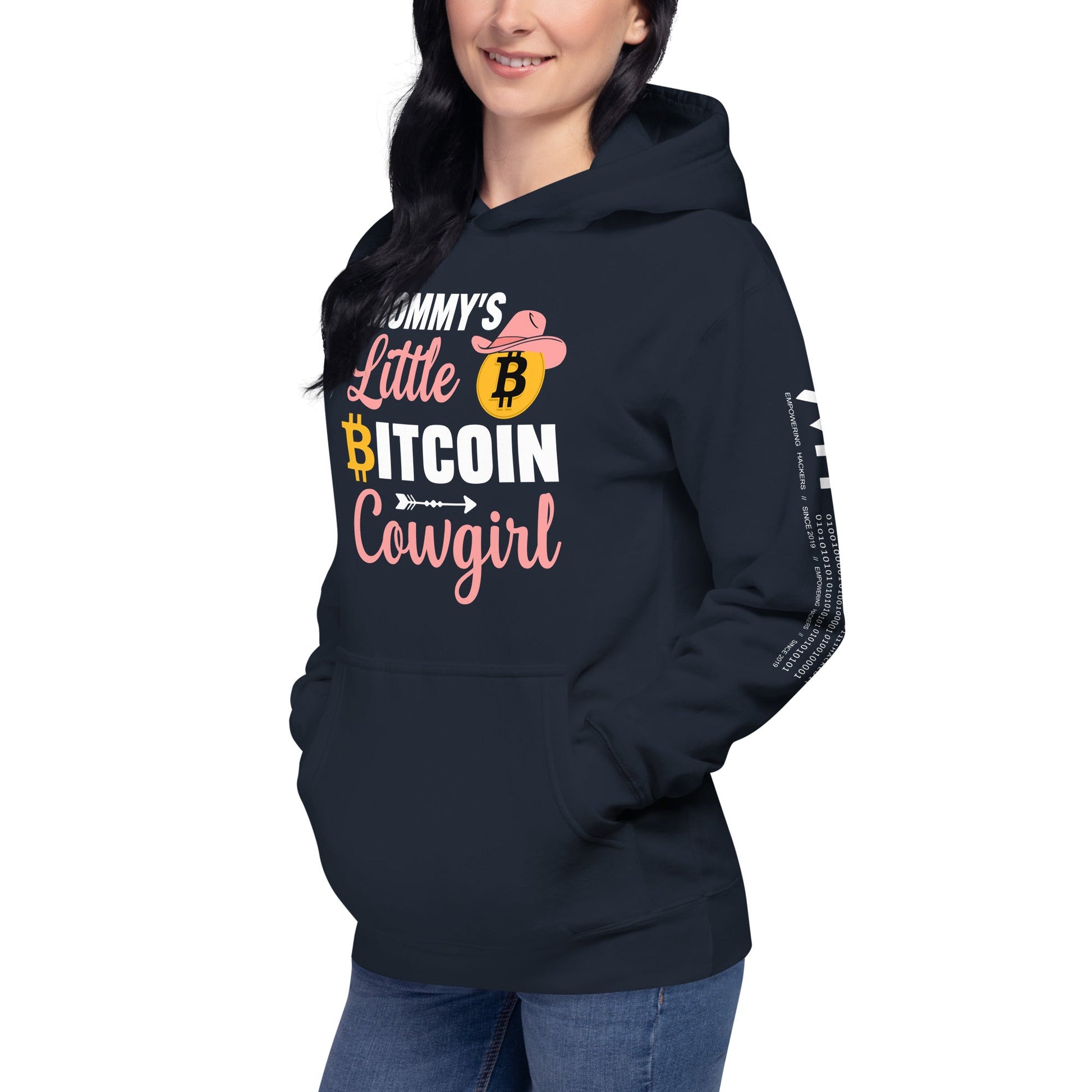 Mommy's Little Bitcoin Cowgirl - Unisex Hoodie by DarkByteGear