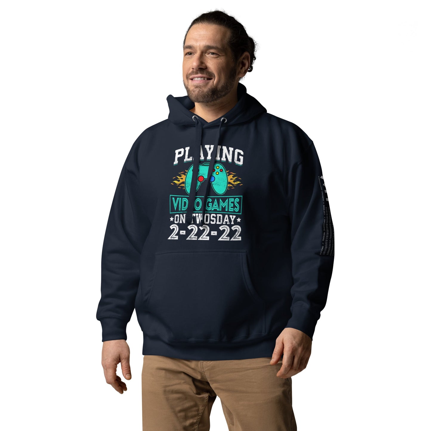 Playing Videogames on Twosday - Unisex Hoodie by DarkByteGear