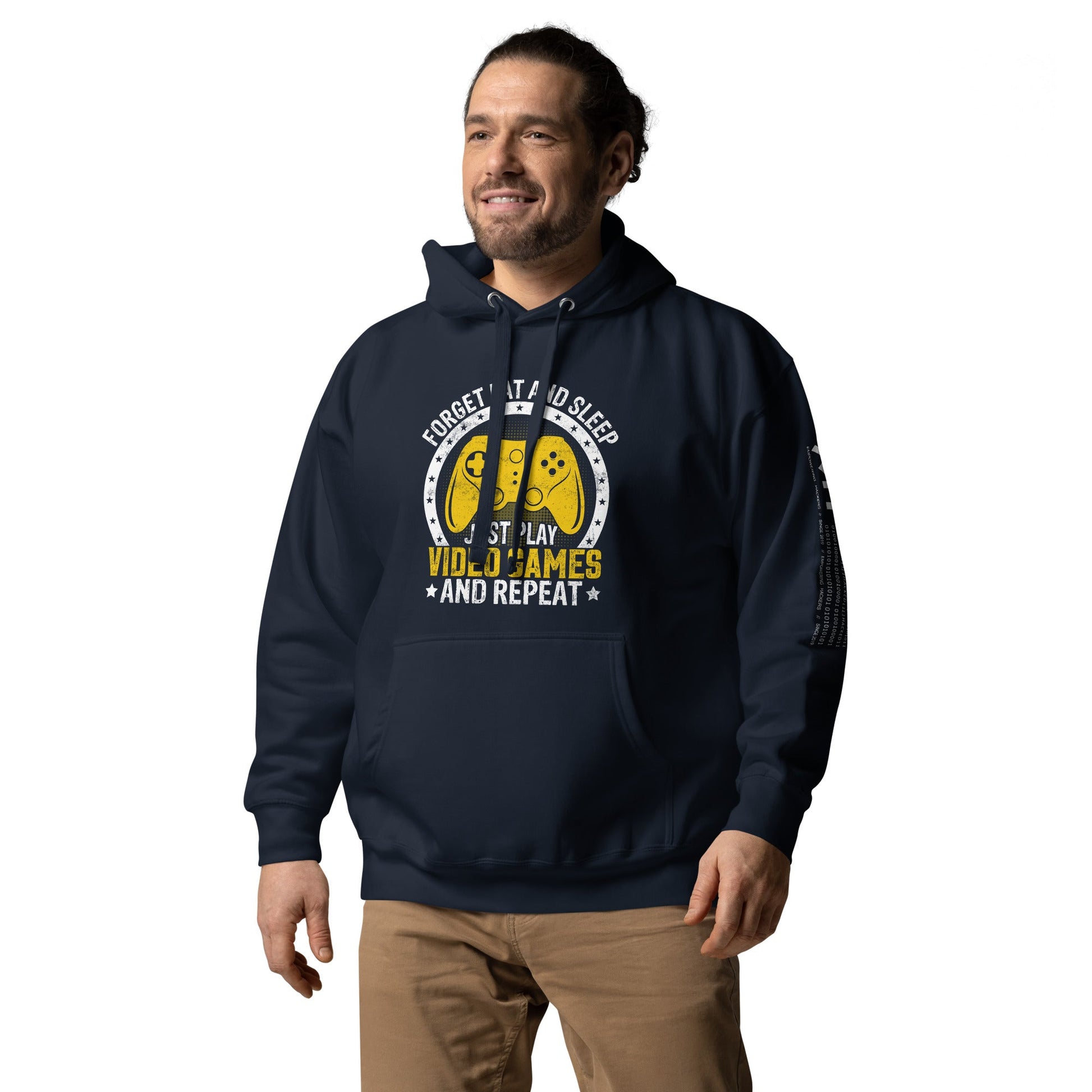 Forget Eat and Sleep, just Play Video Games and Repeat Unisex Hoodie by DarkByteGear