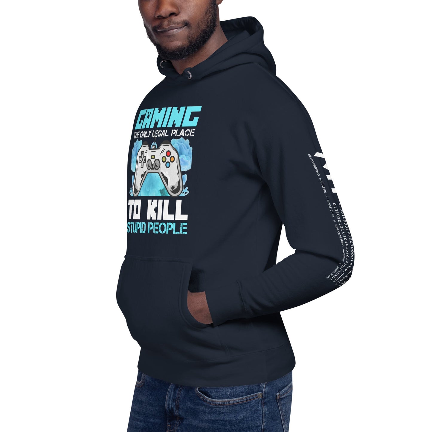 Gaming is the only Legal Place - Blue V Unisex Hoodie by DarkByteGear