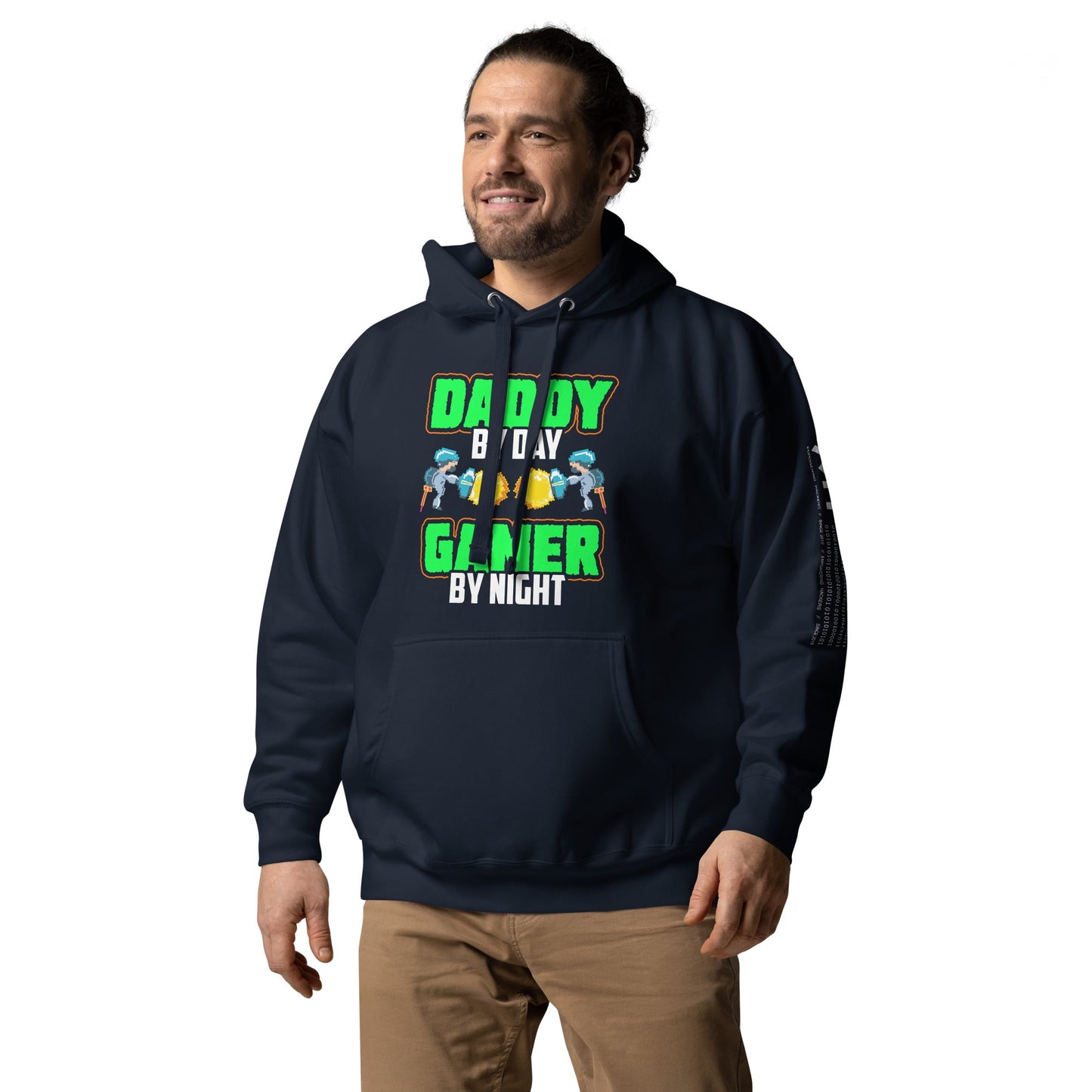 Daddy by Day, Gamer by Night Unisex Hoodie by DarkByteGear