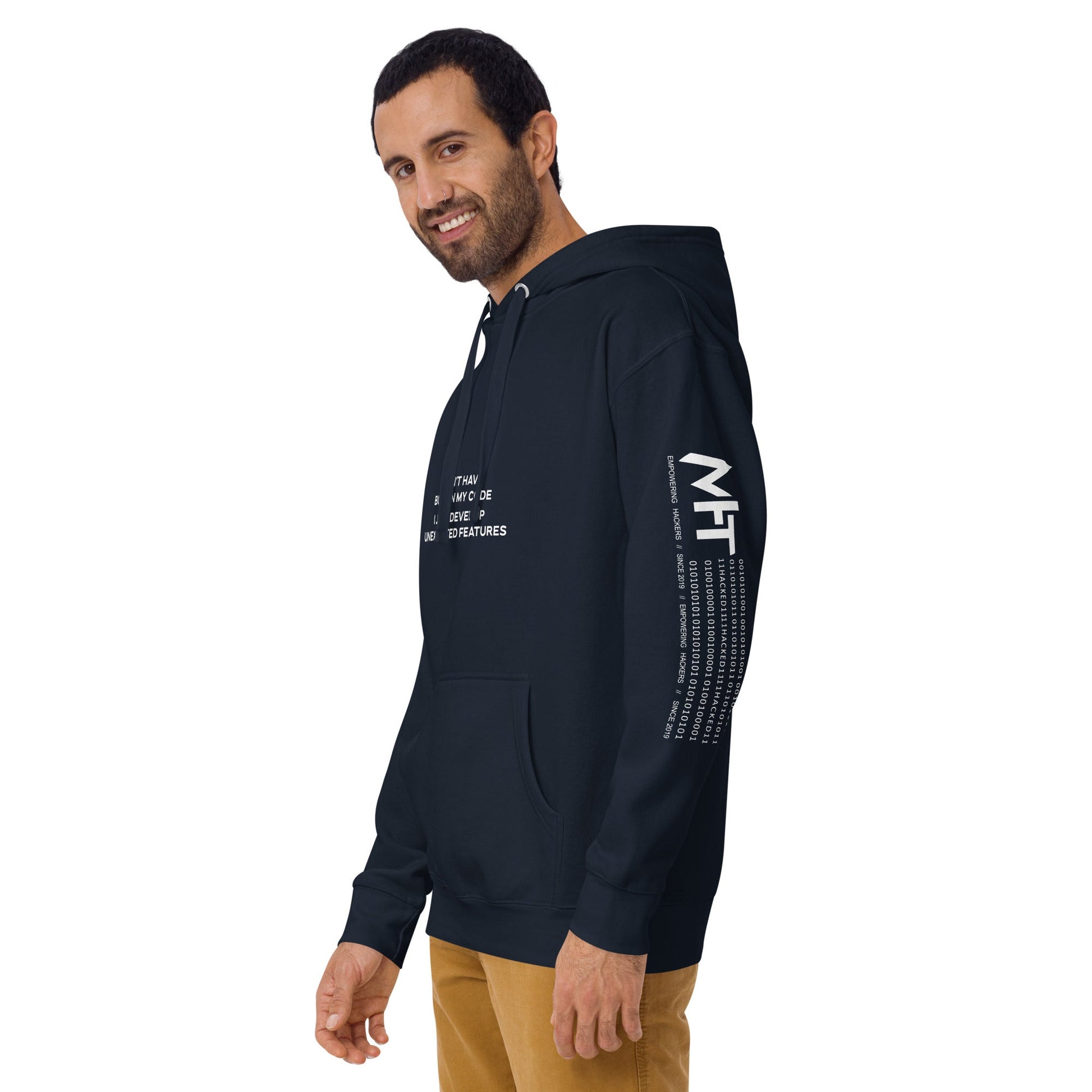 I don't Have bugs in my code, I just Develop unexpected features -Unisex Hoodie by DarkByteGear
