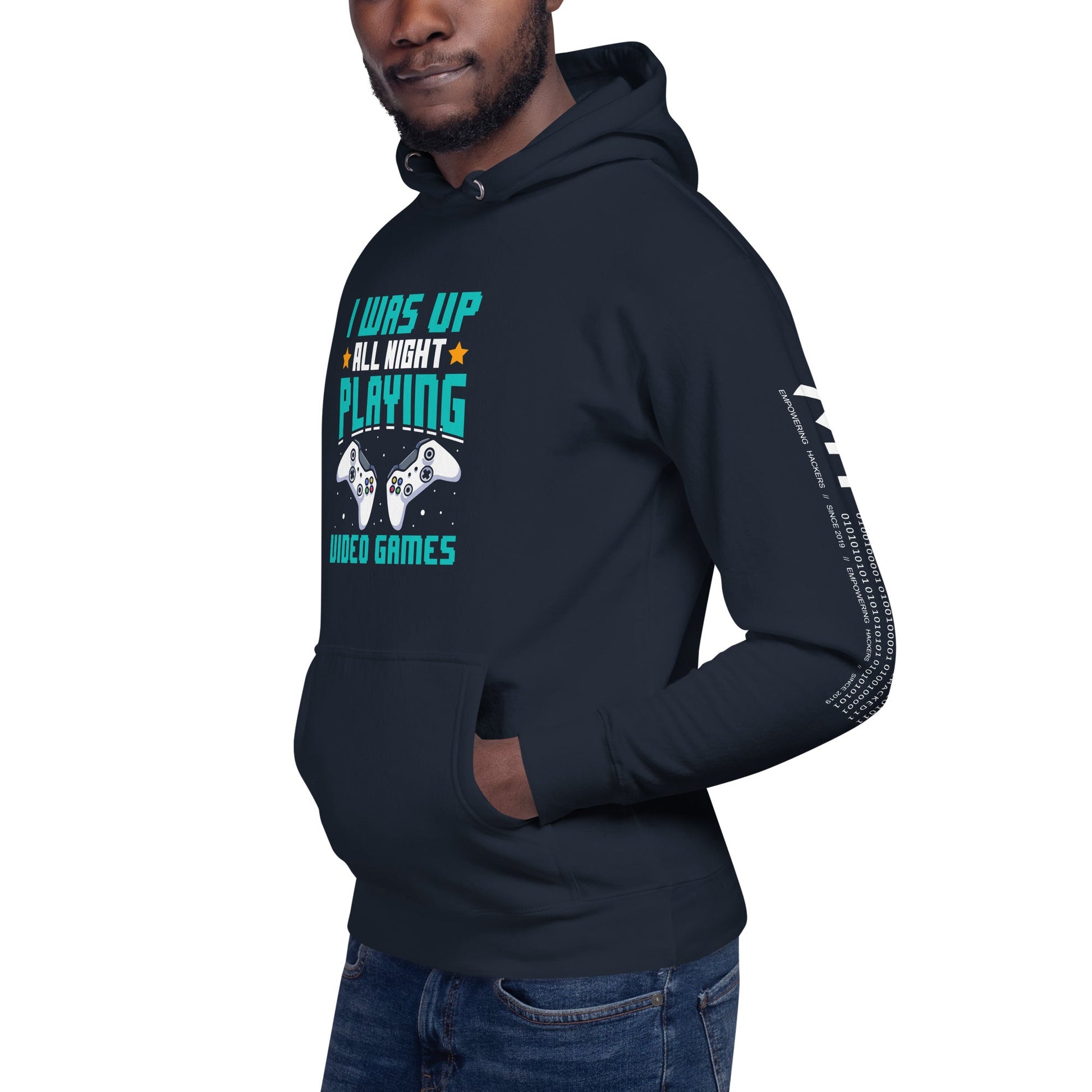I was up all night playing Video Games Rima - Unisex Hoodie by DarkByteGear
