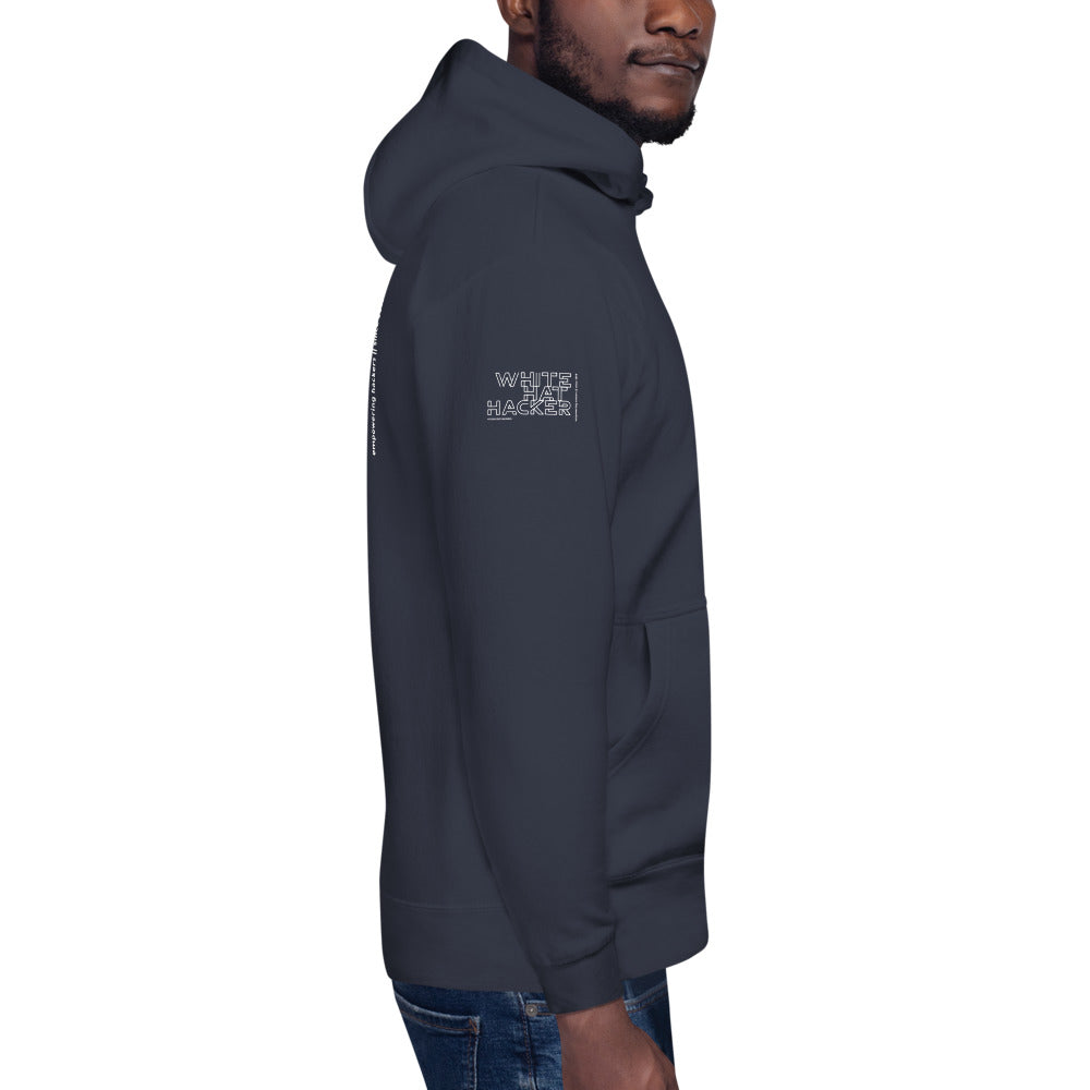 White hat hacker - Unisex Hoodie (back print) by DarkByteGear