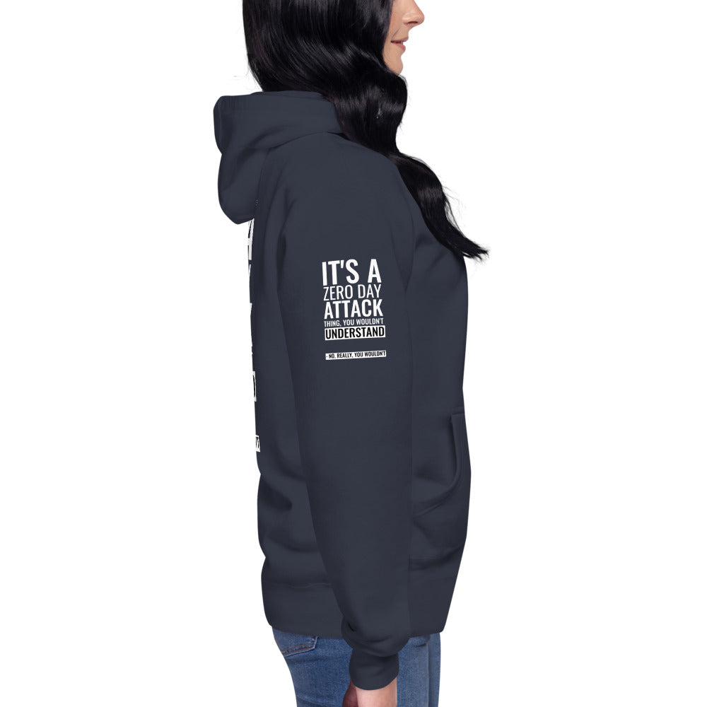Its a 0 day attack - Unisex Hoodie (back print) by DarkByteGear