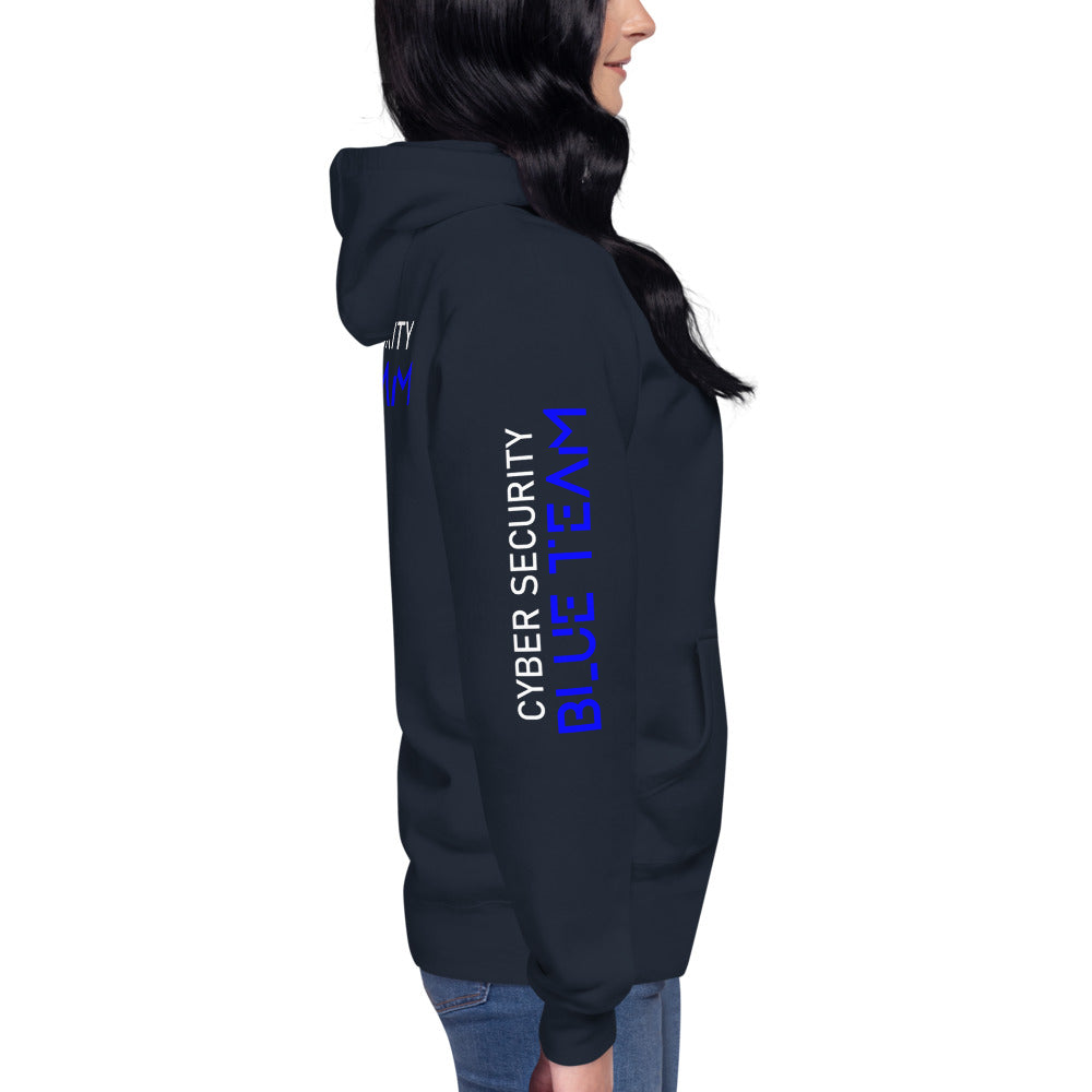 Cybersecurity Blue Team v4 - Unisex Hoodie (back print) by DarkByteGear