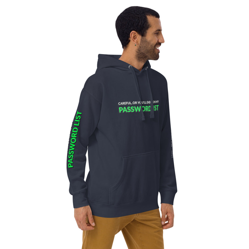 Password List - Unisex Hoodie by DarkByteGear