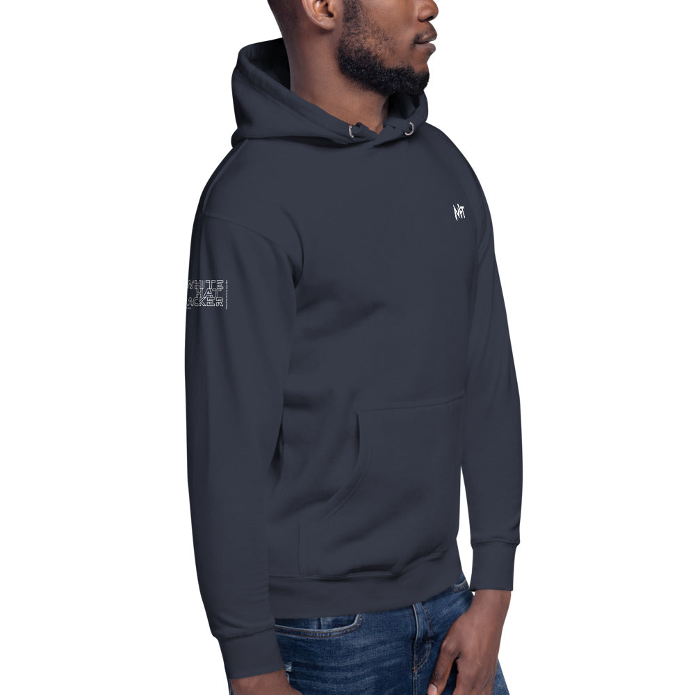 White hat hacker - Unisex Hoodie (back print) by DarkByteGear
