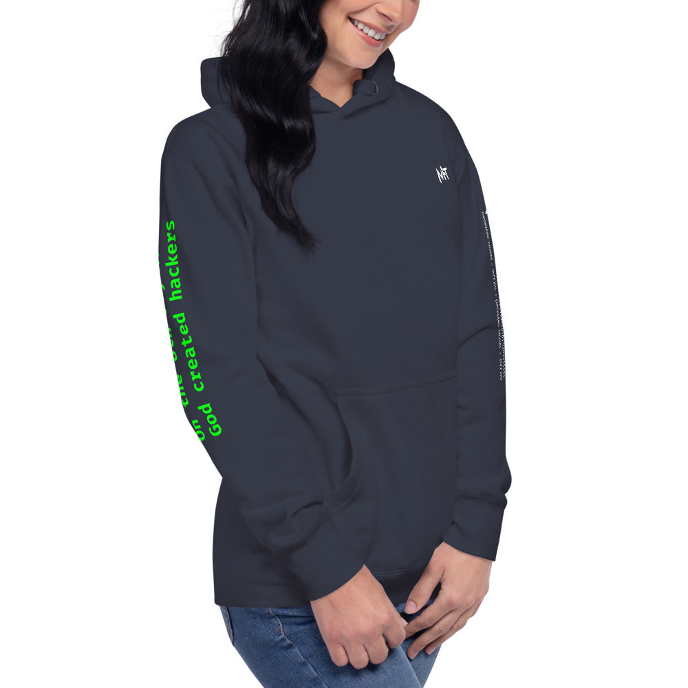 On the 8th day God created hackers - Unisex Hoodie (back print) by DarkByteGear