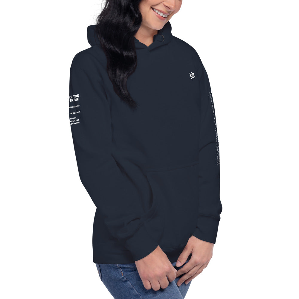 Before you bother me - Unisex Hoodie (back print) by DarkByteGear