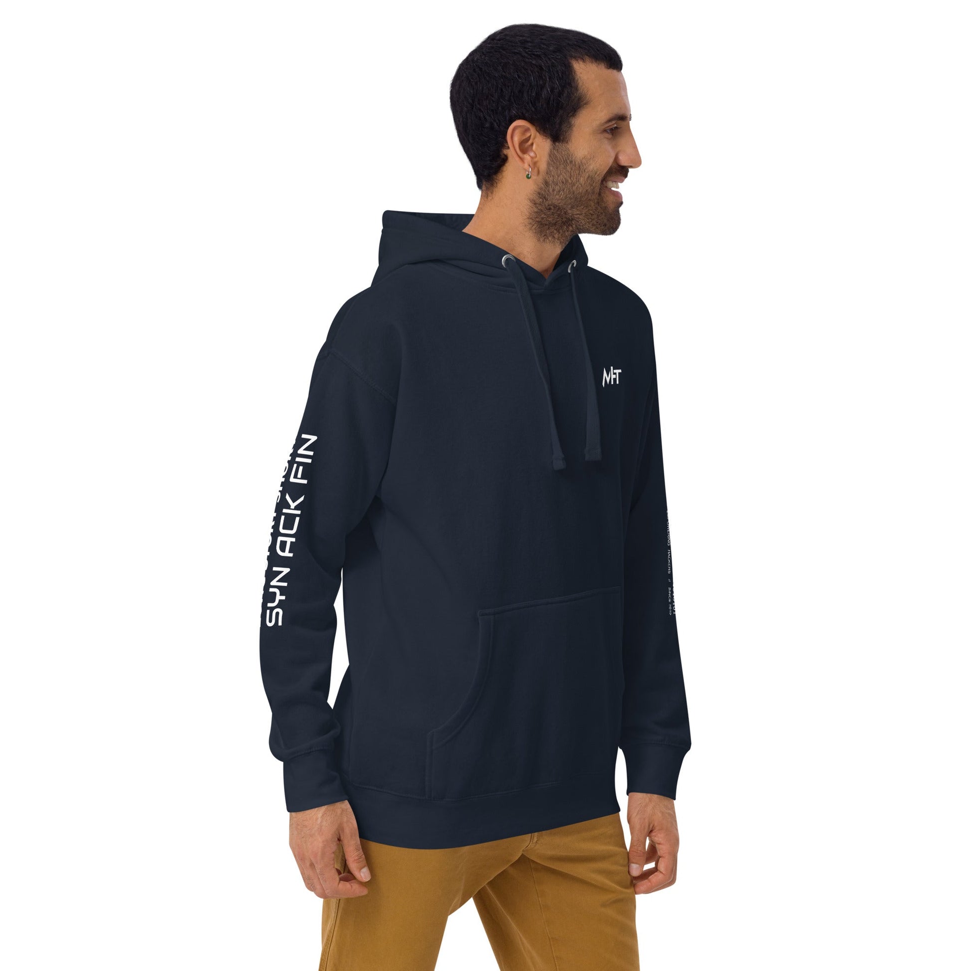Long story short - Syn Ack Fin - Unisex Hoodie (backprint) by DarkByteGear
