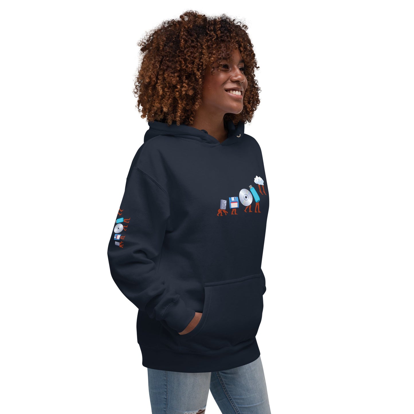 Evolution of data storage - Unisex Hoodie by DarkByteGear