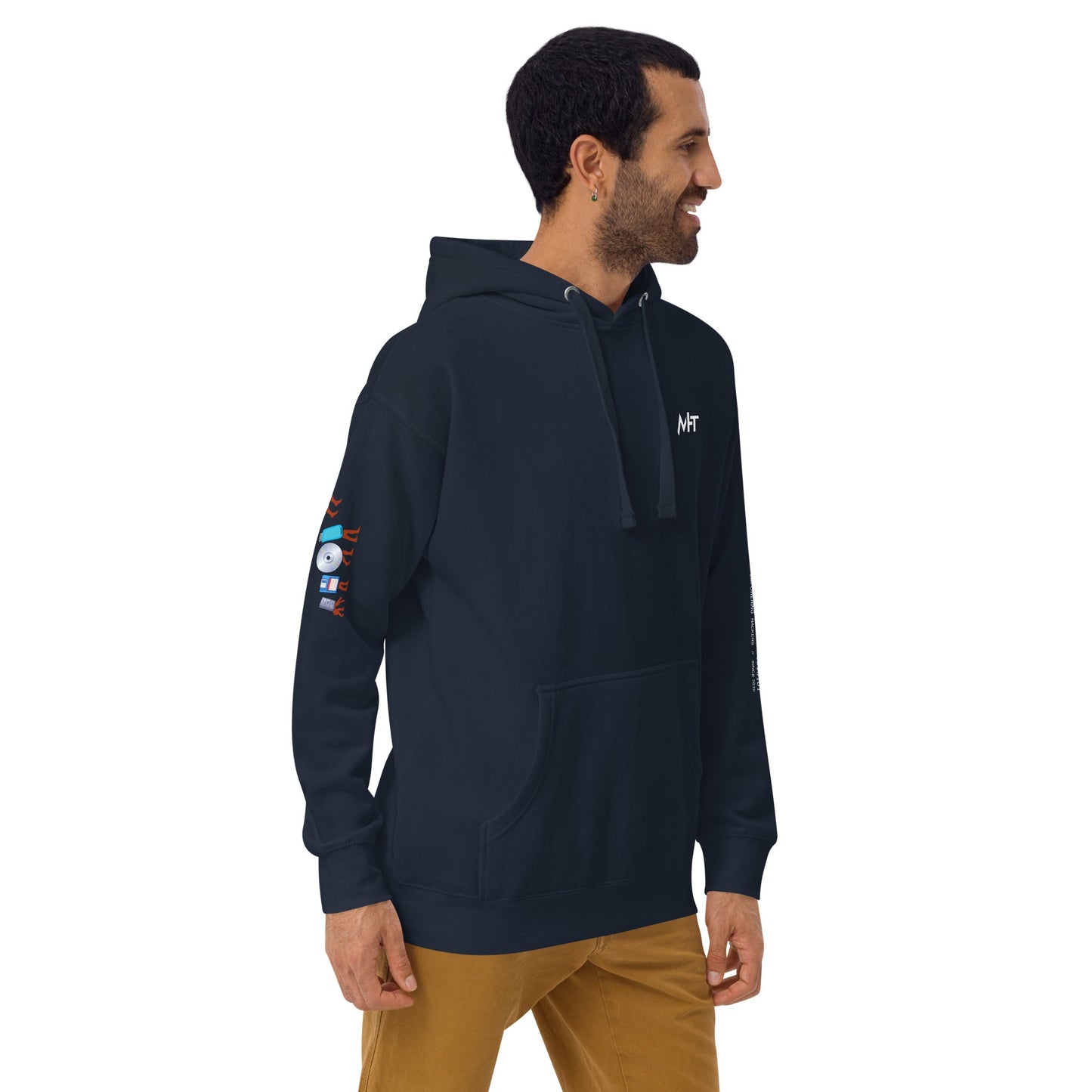 Evolution of data storage - Unisex Hoodie (back print) by DarkByteGear