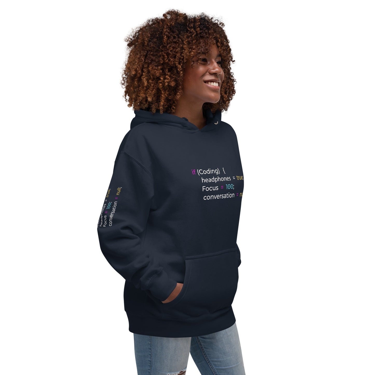 If coding headphones true focus 100 conversation null - Unisex Hoodie by DarkByteGear