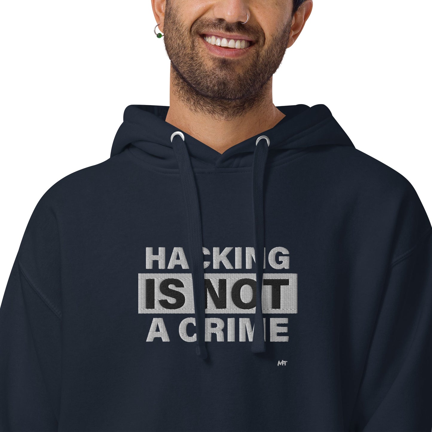 Hacking is not a crime - Unisex Hoodie (embroidered) by DarkByteGear