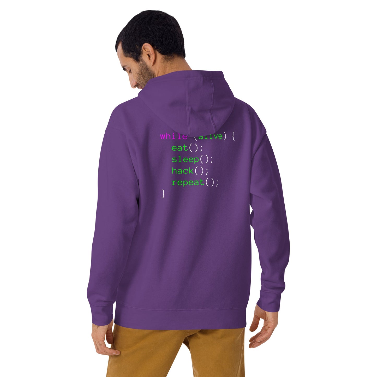 Eat sleep hack repeat - Unisex Hoodie (back print) by DarkByteGear