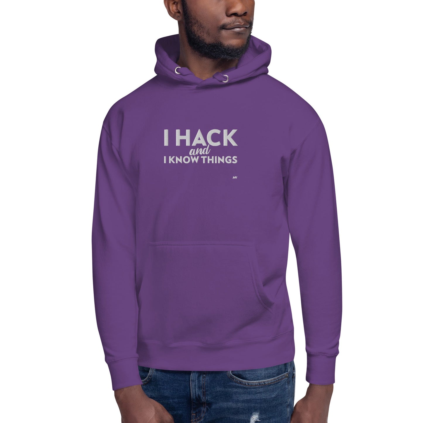 I hack and I know things - Unisex Hoodie (embroidered) by DarkByteGear