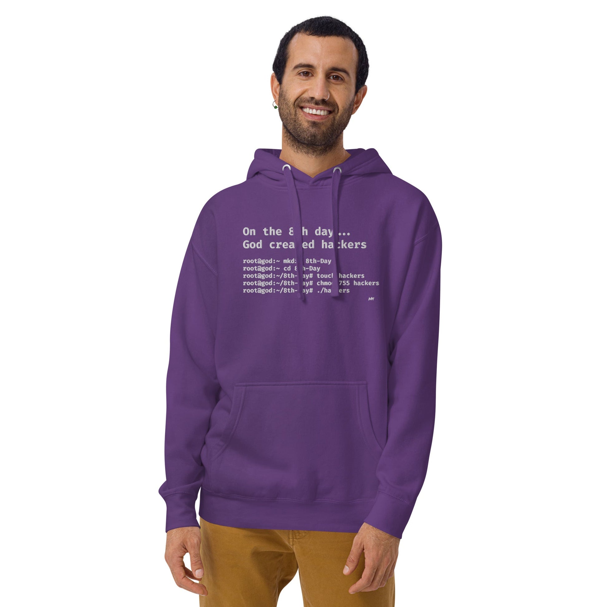 On the 8th day God created hackers - Unisex Hoodie (embroidered) by DarkByteGear