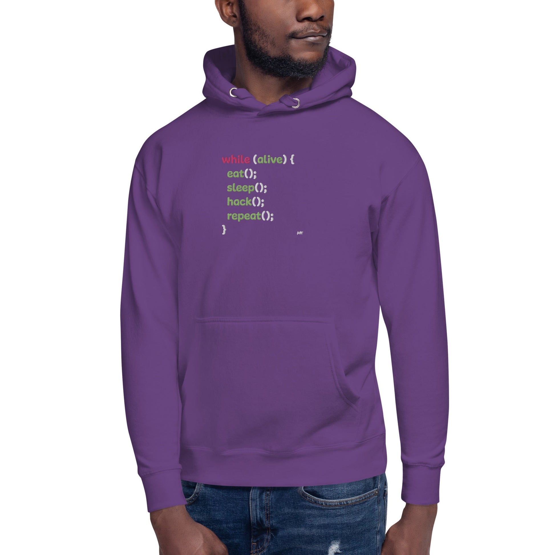 Eat sleep hack repeat - Unisex Hoodie (embroidered) by DarkByteGear